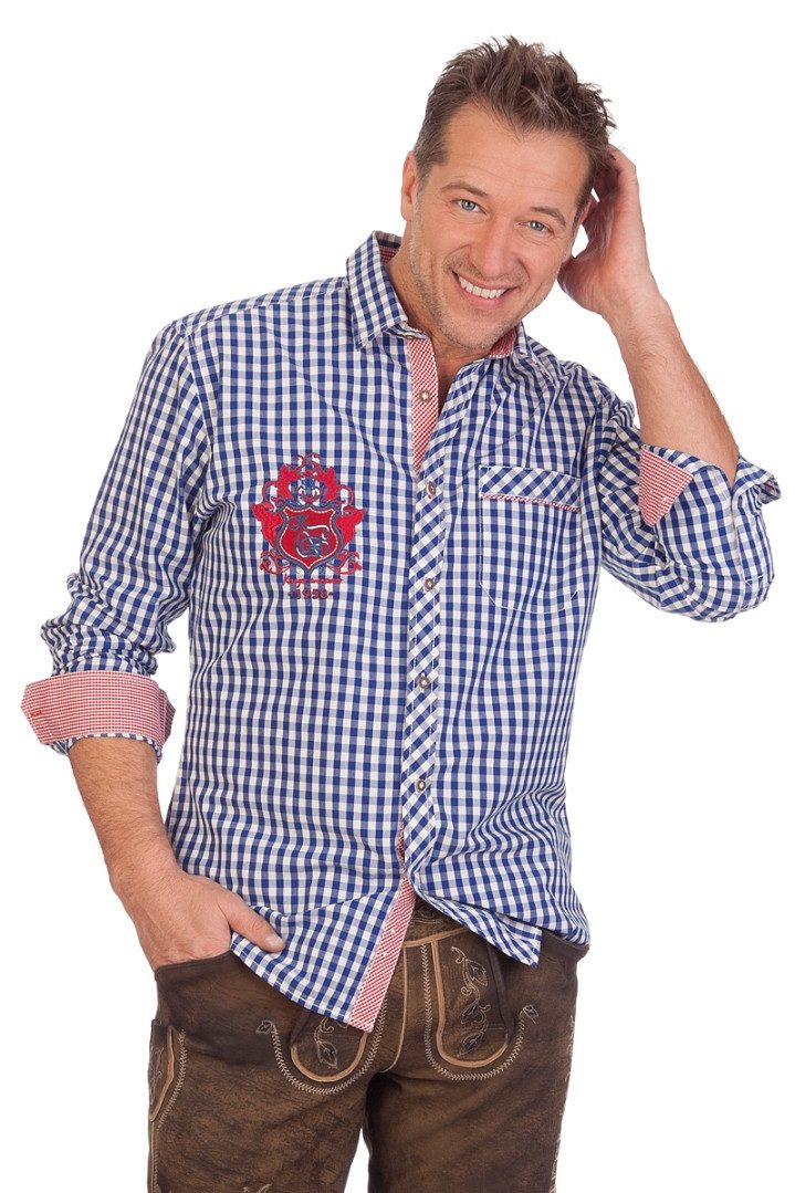 KRÜGER BUAM Trachtenhemd Trachtenhemd - HAGEN - grün, blau