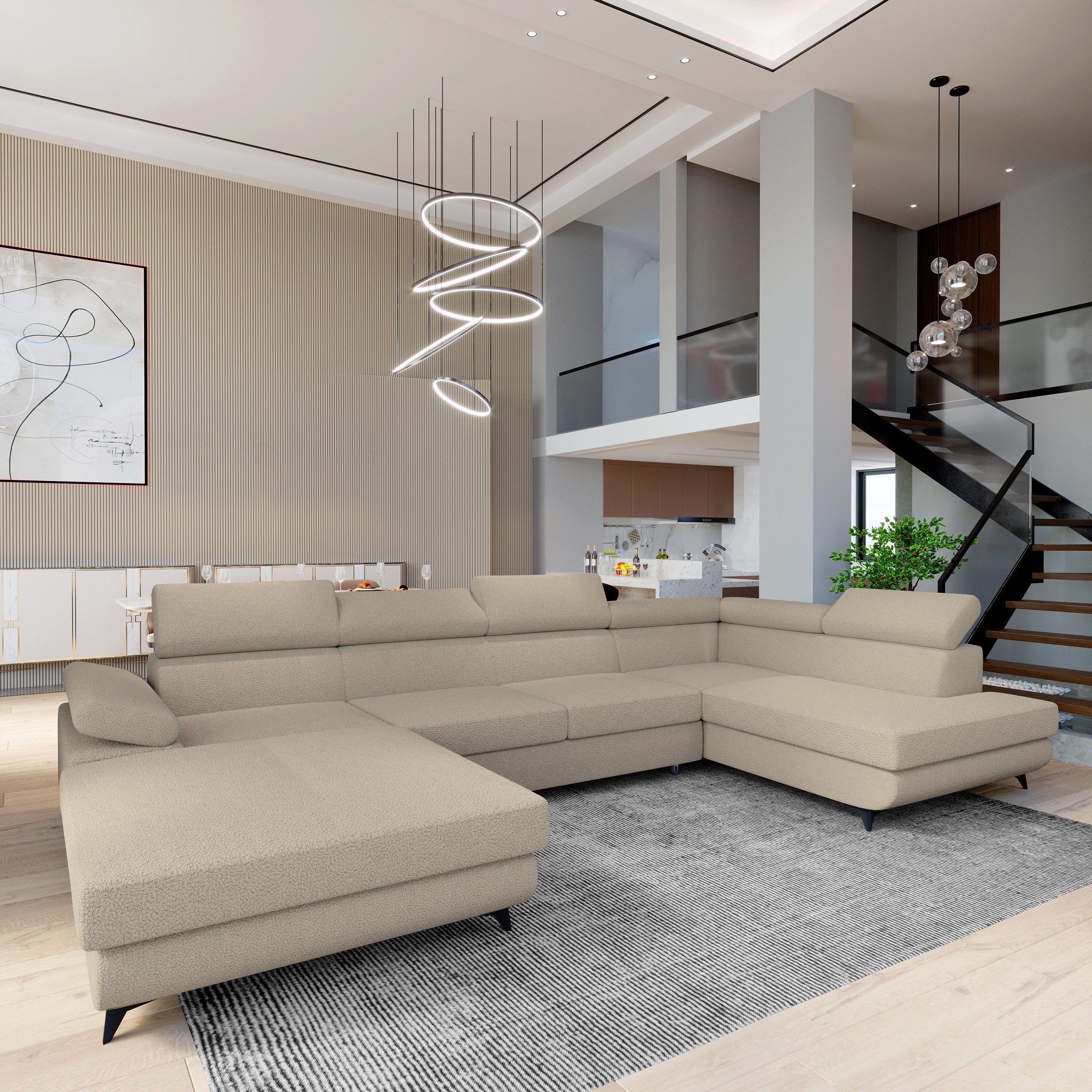 Masseno Ecksofa RUBANO mit Schlaffunktion U-Form, günstig online kaufen