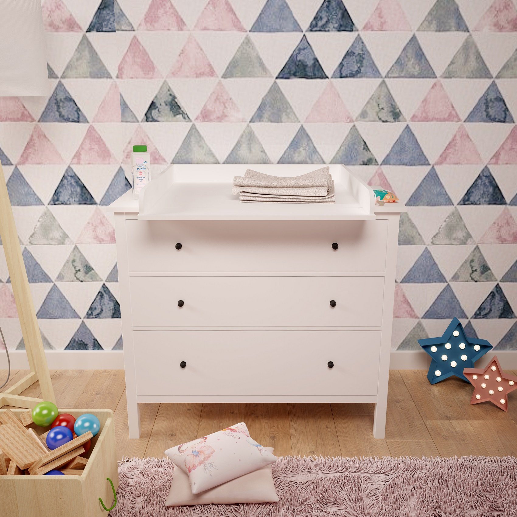 IKEA Wickelaufsatz in Hemnes weiß Polini für kids Kommode