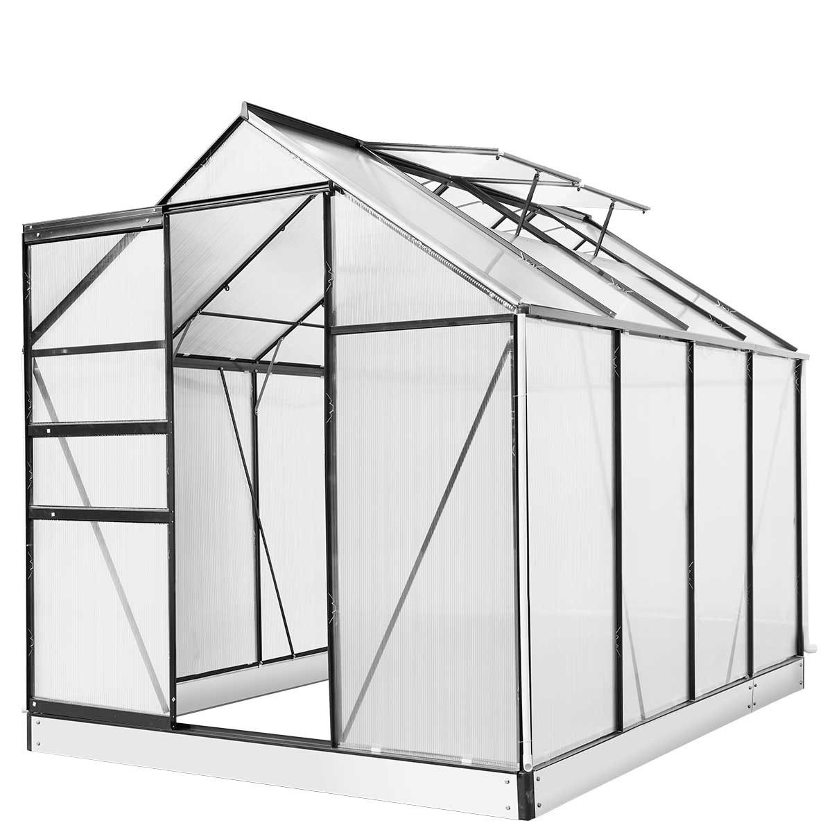 BRAST Gewächshaus ALU mit Fundament rostfrei 250x190x195cm TÜV geprüft, BxT günstig online kaufen