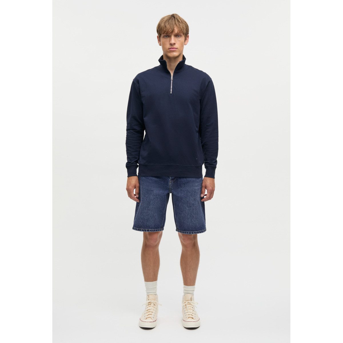 MADS NORGAARD COPENHAGEN Sweatshirt Light Terry Hans Half zip Herren Pullover, Shirt, Sweater, Langarmshirt, Dress