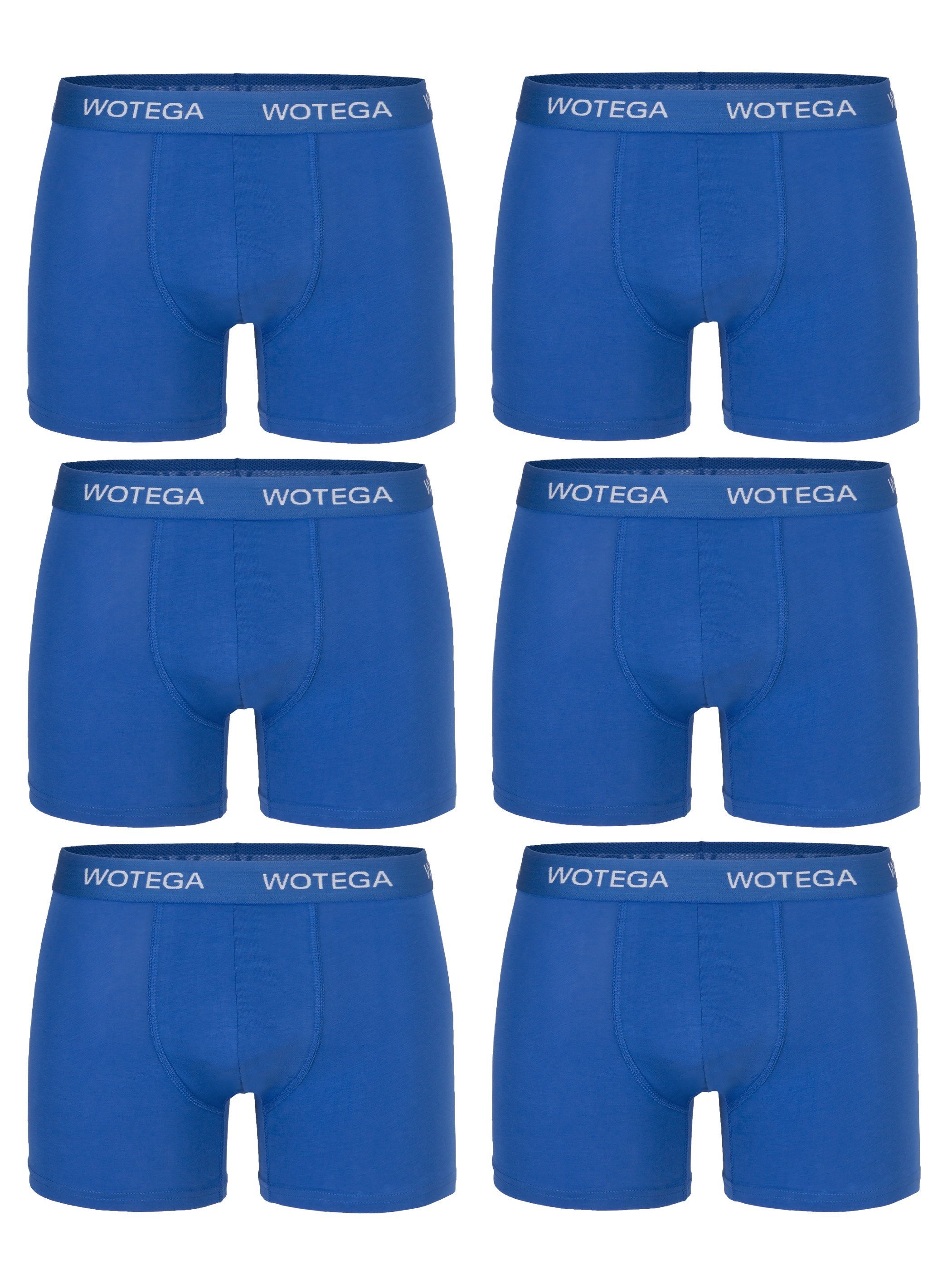 Joe (Spar-Packung, 6er-Pack) Baumwoll (Strong WOTEGA 6er 184051) Pack Unterhosen Blau im Blue bequeme Boxershorts