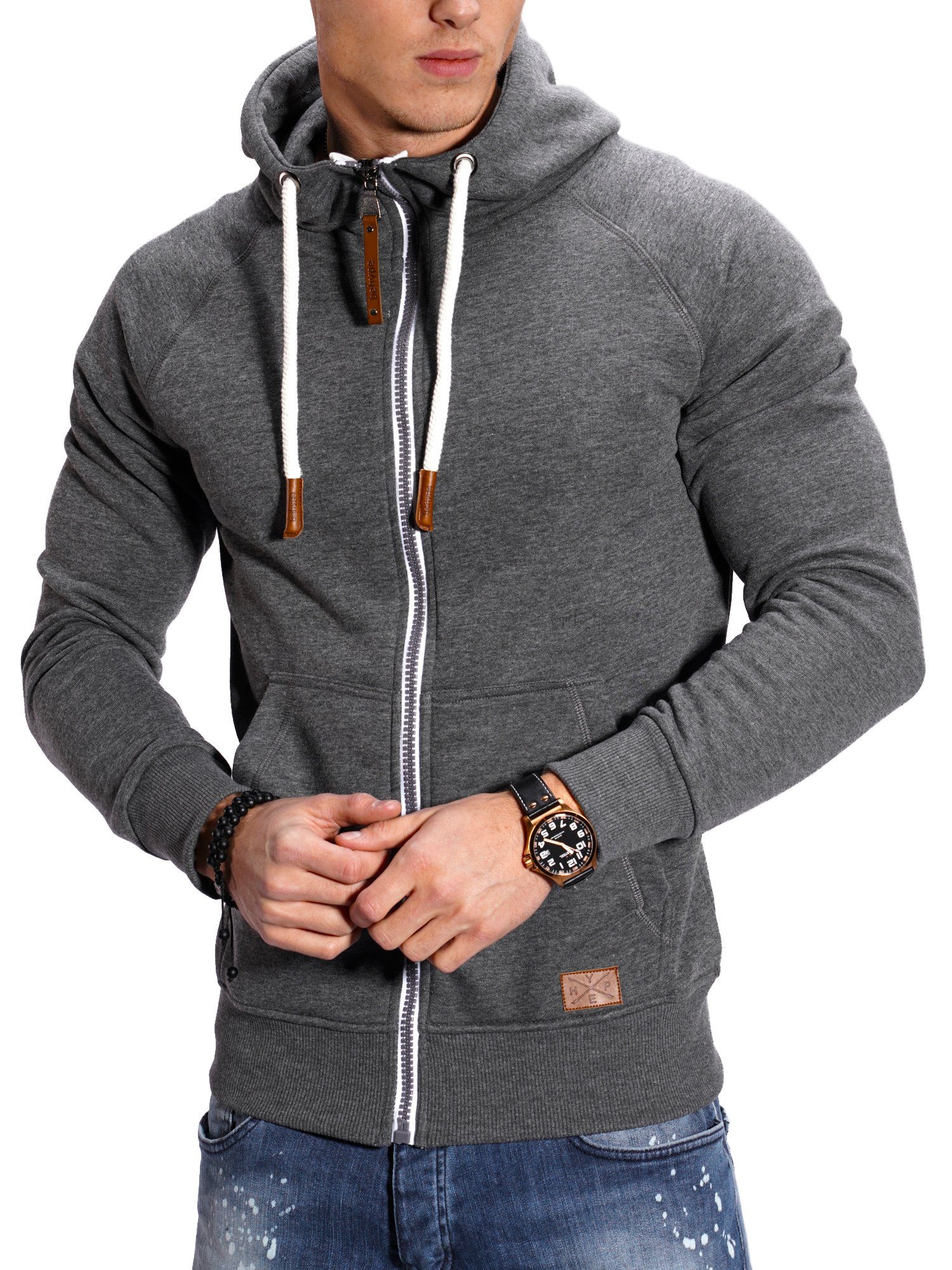 behype Sweatjacke BHTANSER mit praktischem Kordelzug günstig online kaufen