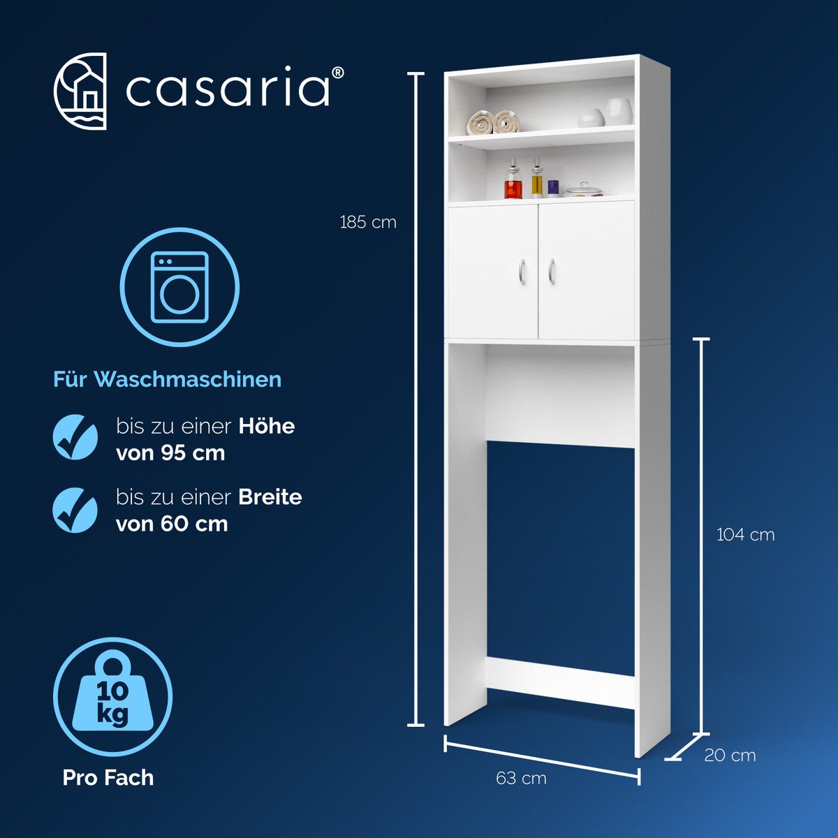 Casaria Waschmaschinenumbauschrank Neapel Waschmaschinenschrank mit Türen günstig online kaufen