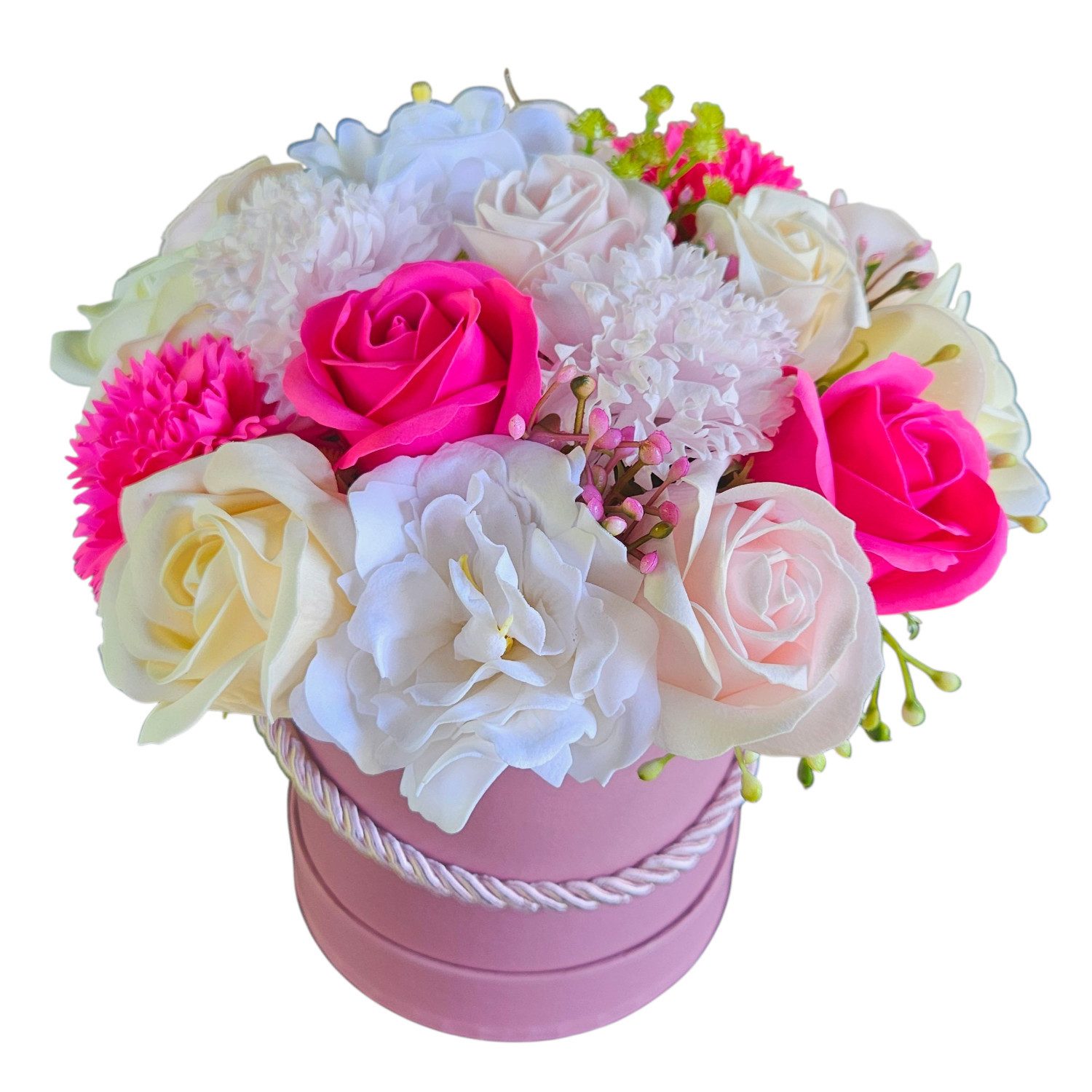 Kunstblumenstrauß Flowerbox mit Seifenblumen, damich, Höhe 22 cm, Blumenkas günstig online kaufen