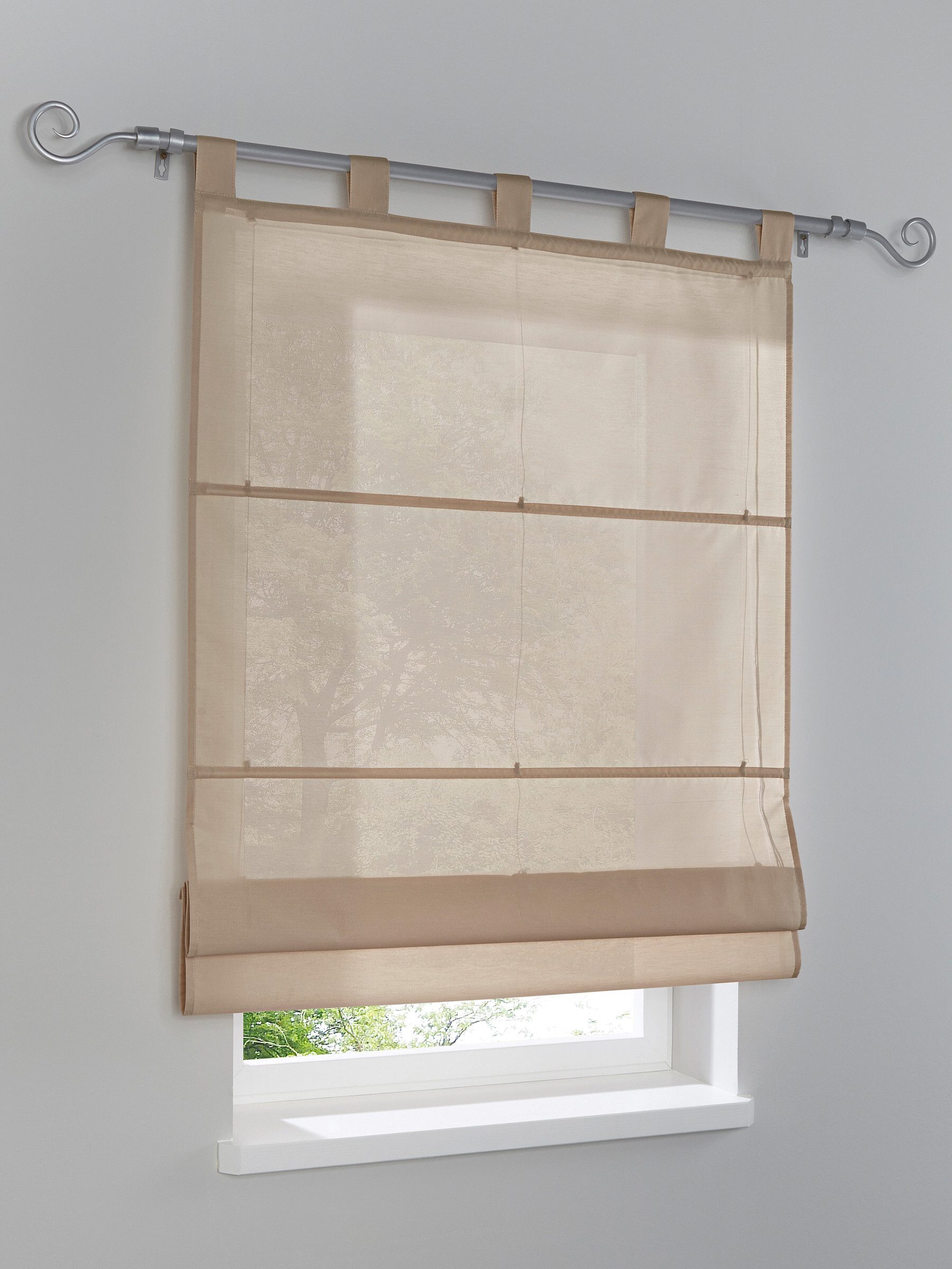 Rollo Raffrollo ., heine, halbtransparent, Schlaufenaufhängung günstig online kaufen