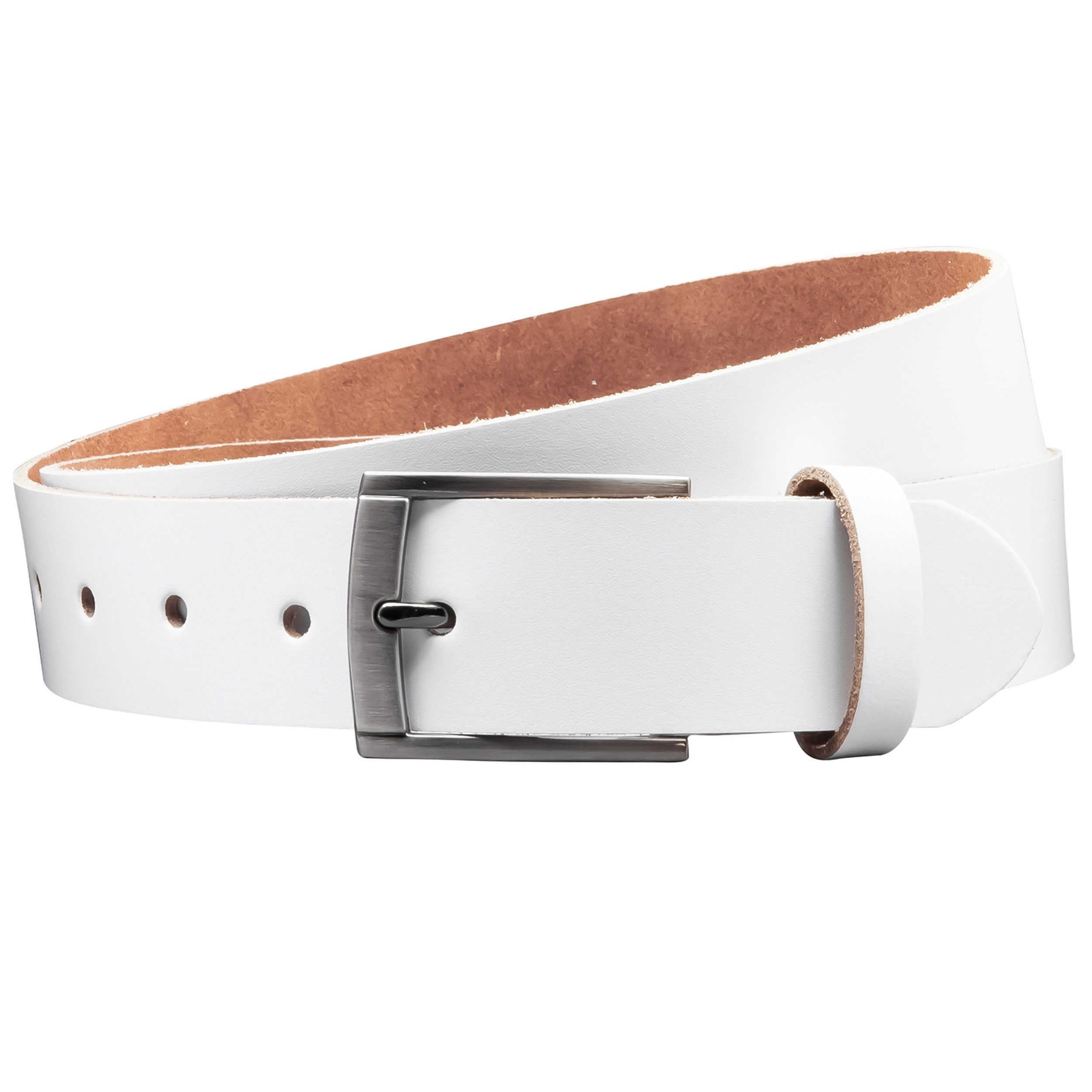 COLOGNEBELT Ledergürtel OM418-SL-Weiss MADE IN GERMANY, Weiss, Kürzbar, 100 günstig online kaufen