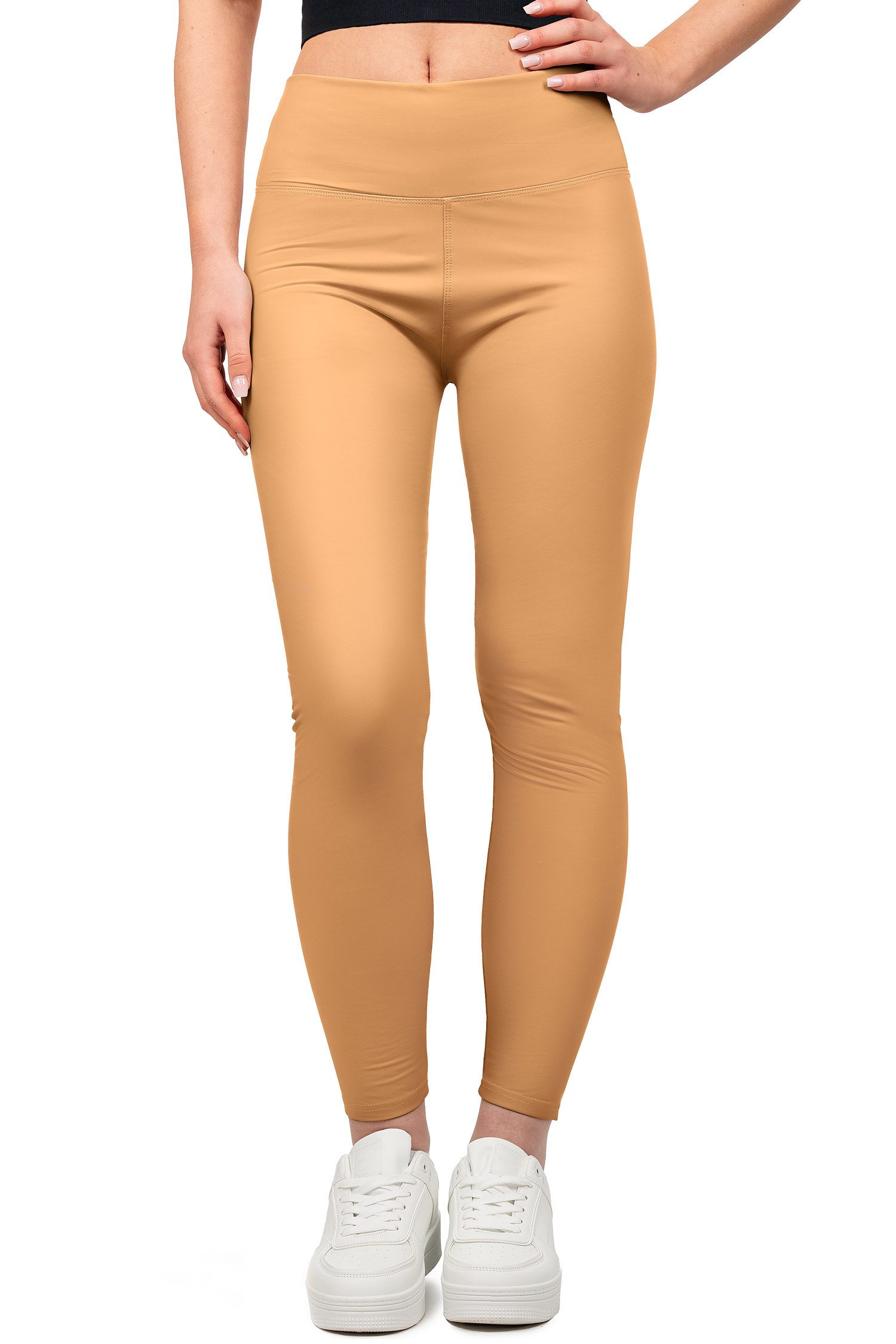 Reichstadt Леггинсы Damen Skinny Fit Hose High Waist 25RSW066 aus elastischem Lederimitat