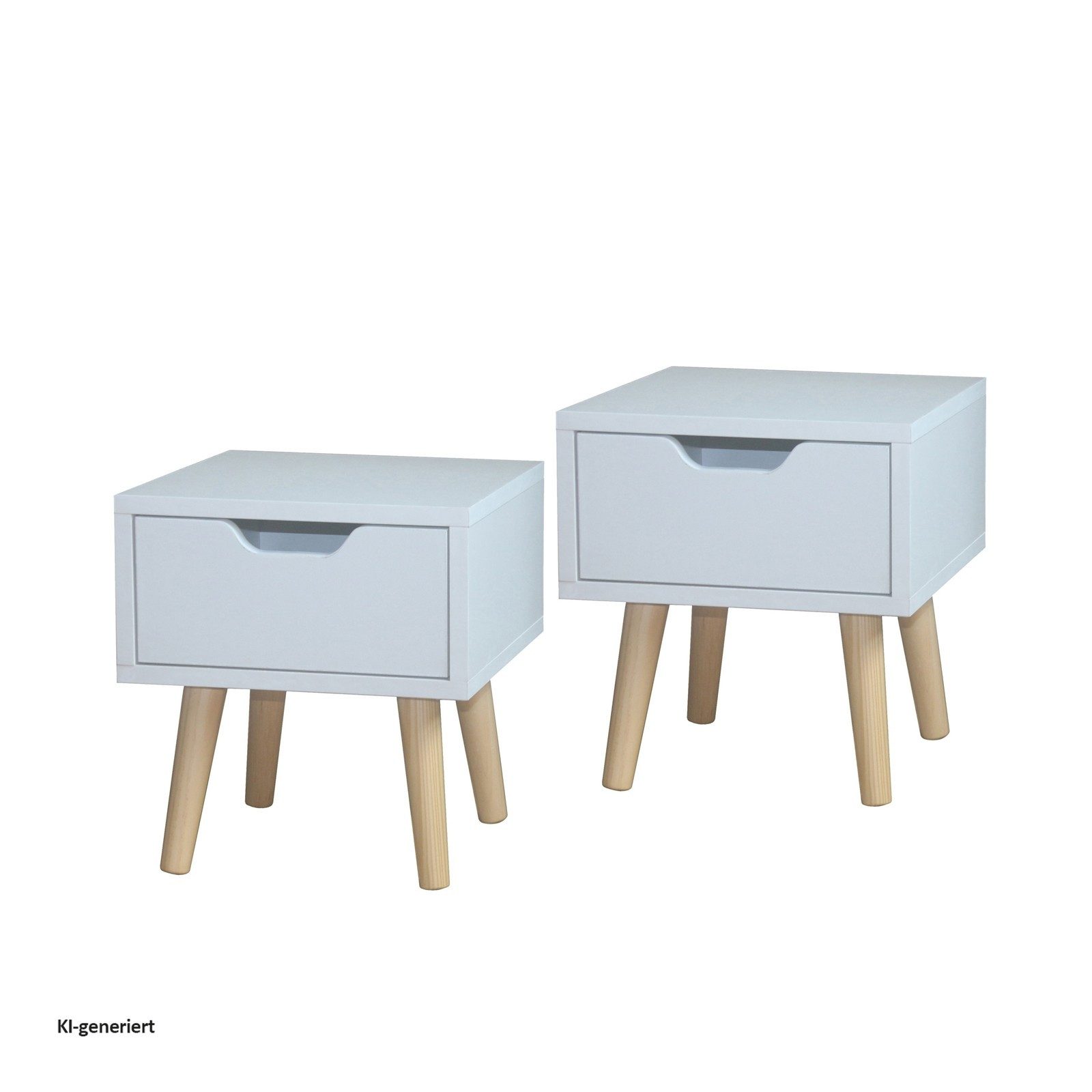 HTI-Living Nachttisch mit 1 Schublade 2er-Set Thekla Weiß (Set, 2-St., 2 Nachttische), Beistelltisch Kommode