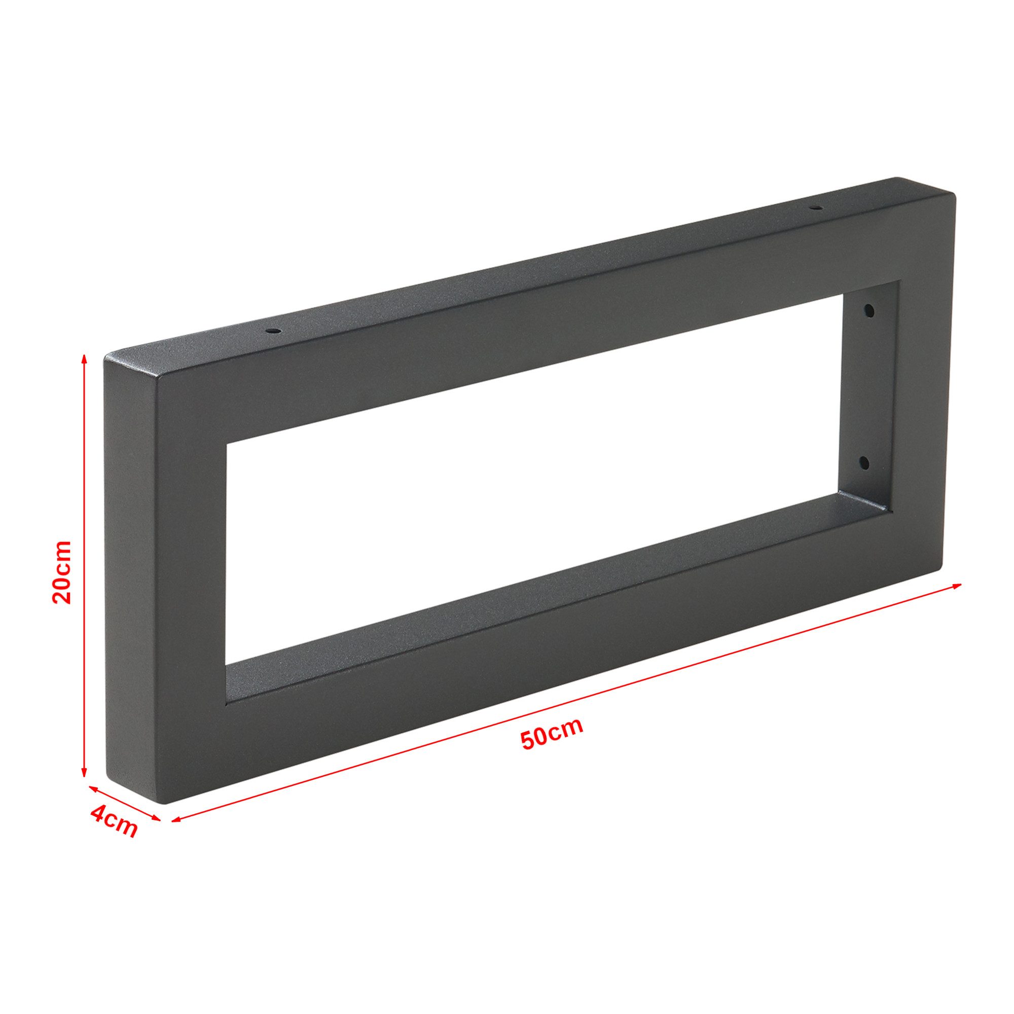 en.casa Wandhalterung, (»Hawangen« 2er Set 50x20 cm Stahl Schwarz)