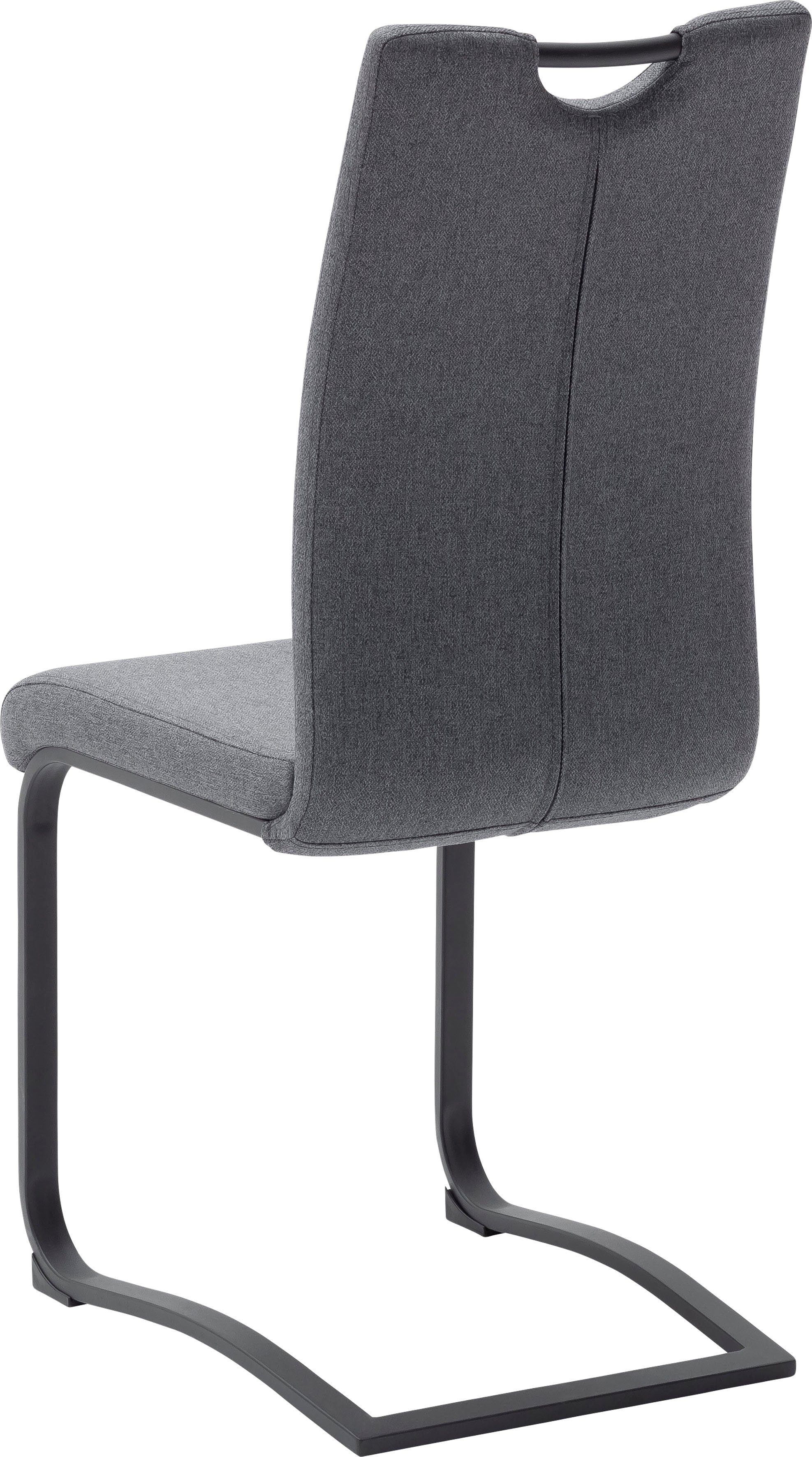 MCA furniture und Set, Stoffbezug Stuhl | 120 Griffloch, Anthrazit Sambia kg (Set, Freischwinger St), mit Anthrazit 4 bis 4-er belastbar