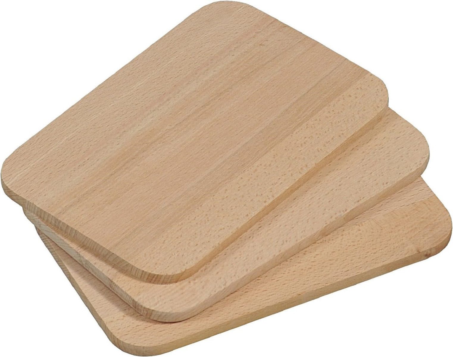 Kesper Frühstücksbrett Frühstücksbrettchen 3-er Pack aus Buchenholz, 23 x 15 x 1 cm, Buchenholz, FSC-zertifiziertes Holz
