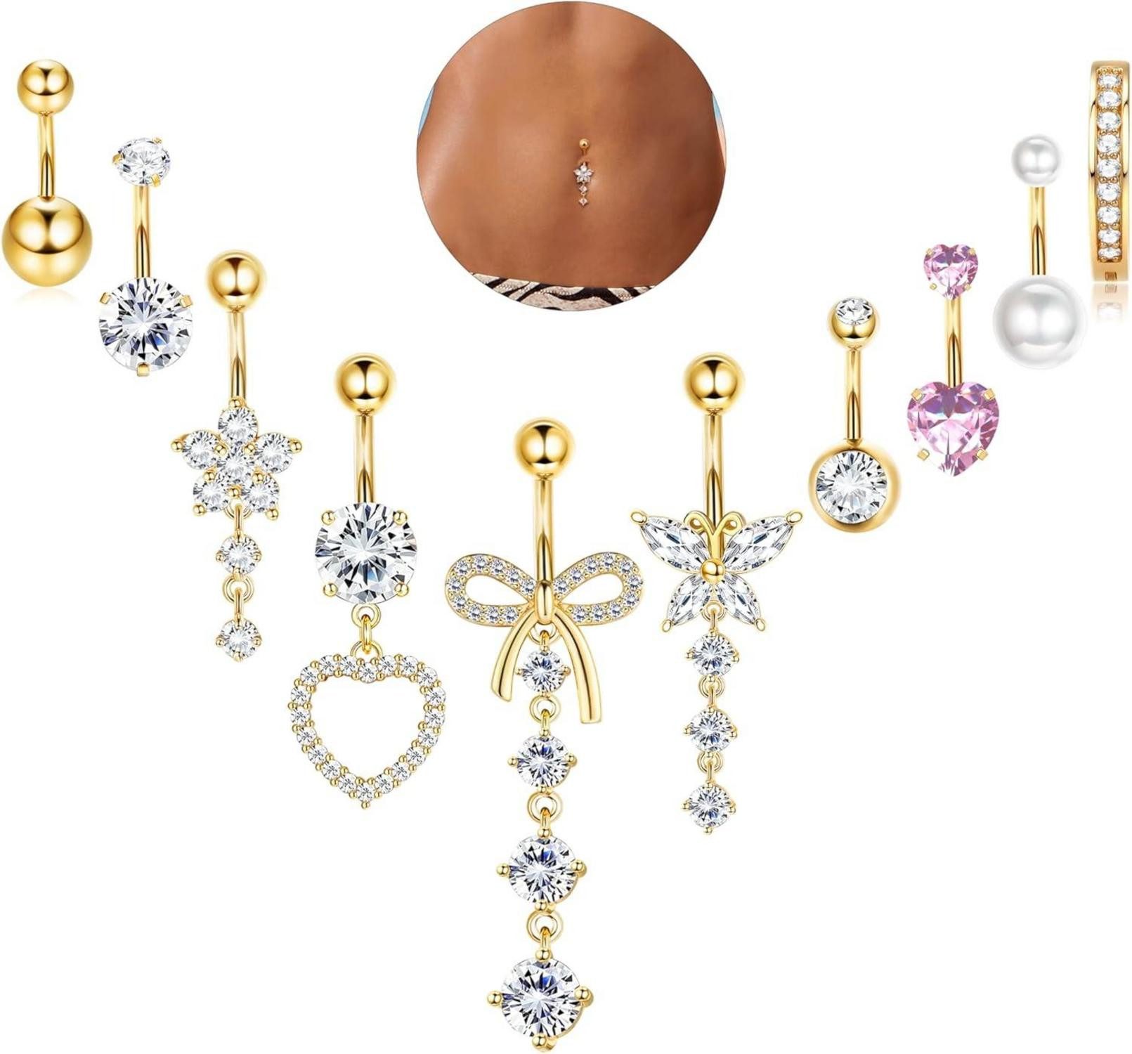 YADOCA Bauchnabelpiercing-Set 10 Stk. 14G Bauchnabelpiercing günstig online kaufen