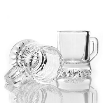 BigDean Schnapsglas 6 x Schnapsgläser 3cl Shotgläser Spülmaschinenfest mit Henkel, Glas
