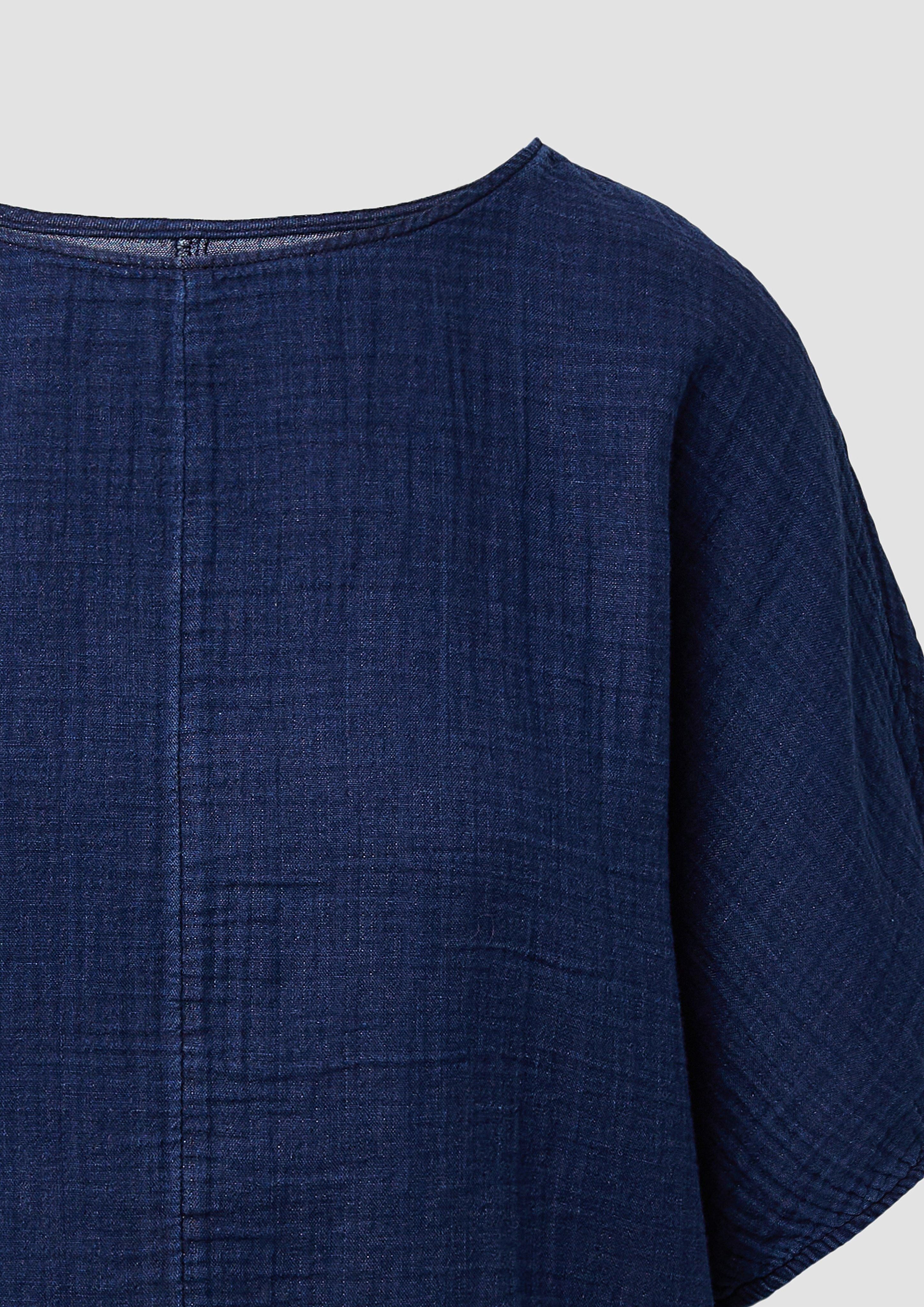 s.Oliver Kurzarmbluse Indigo dyed Bluse mit günstig online kaufen