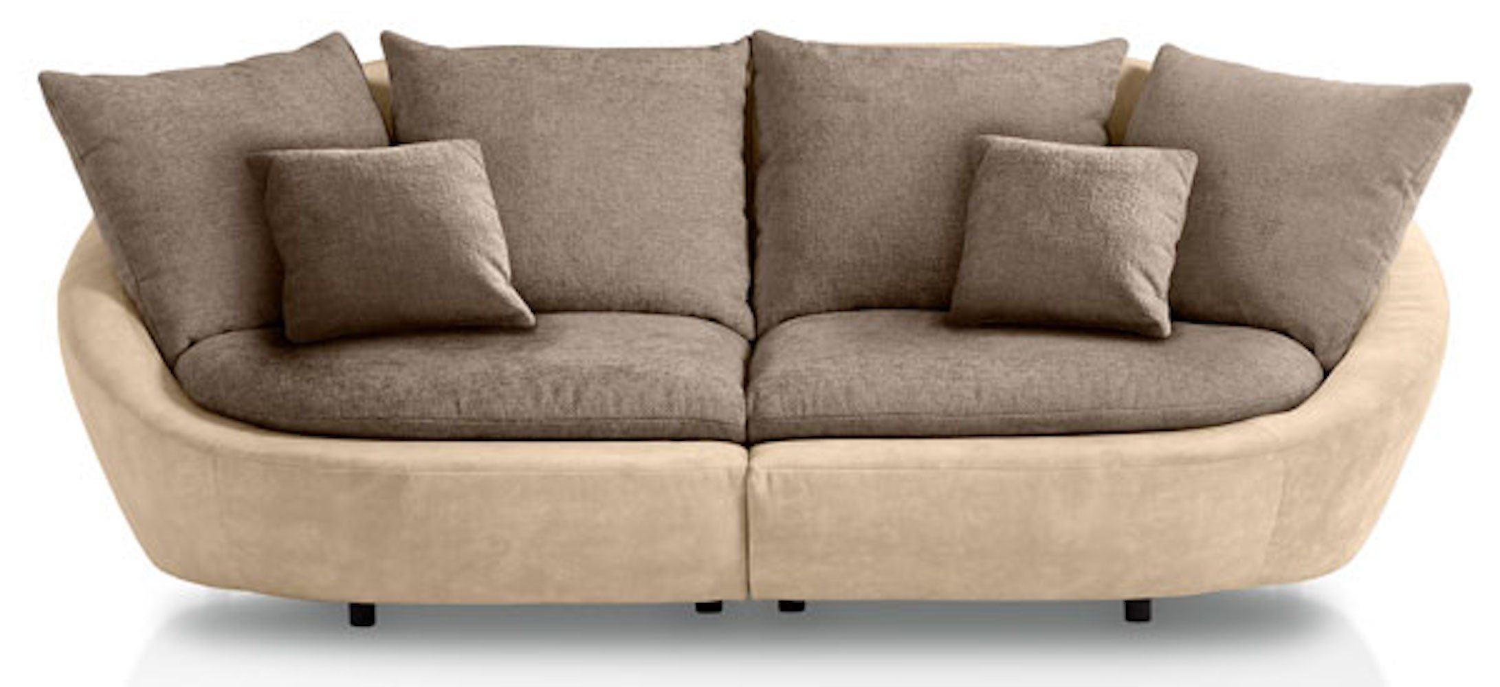 Feldmann-Wohnen Big-Sofa Moroni, 237x129x87cm beige / braun mit Kissen | Big Sofas