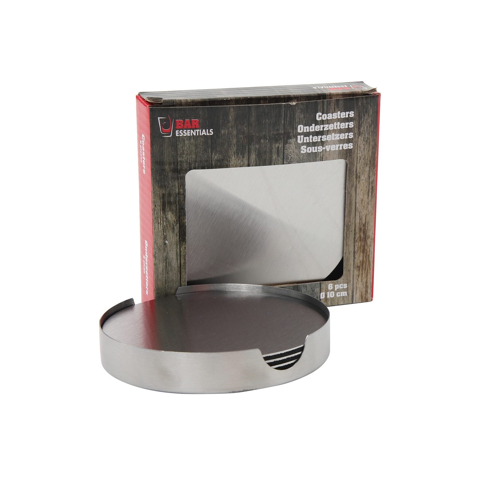 Neuetischkultur Glasuntersetzer Untersetzer 6er Set Edelstahl, Set, 7-tlg., Getränkeuntersetzer Tischschutz