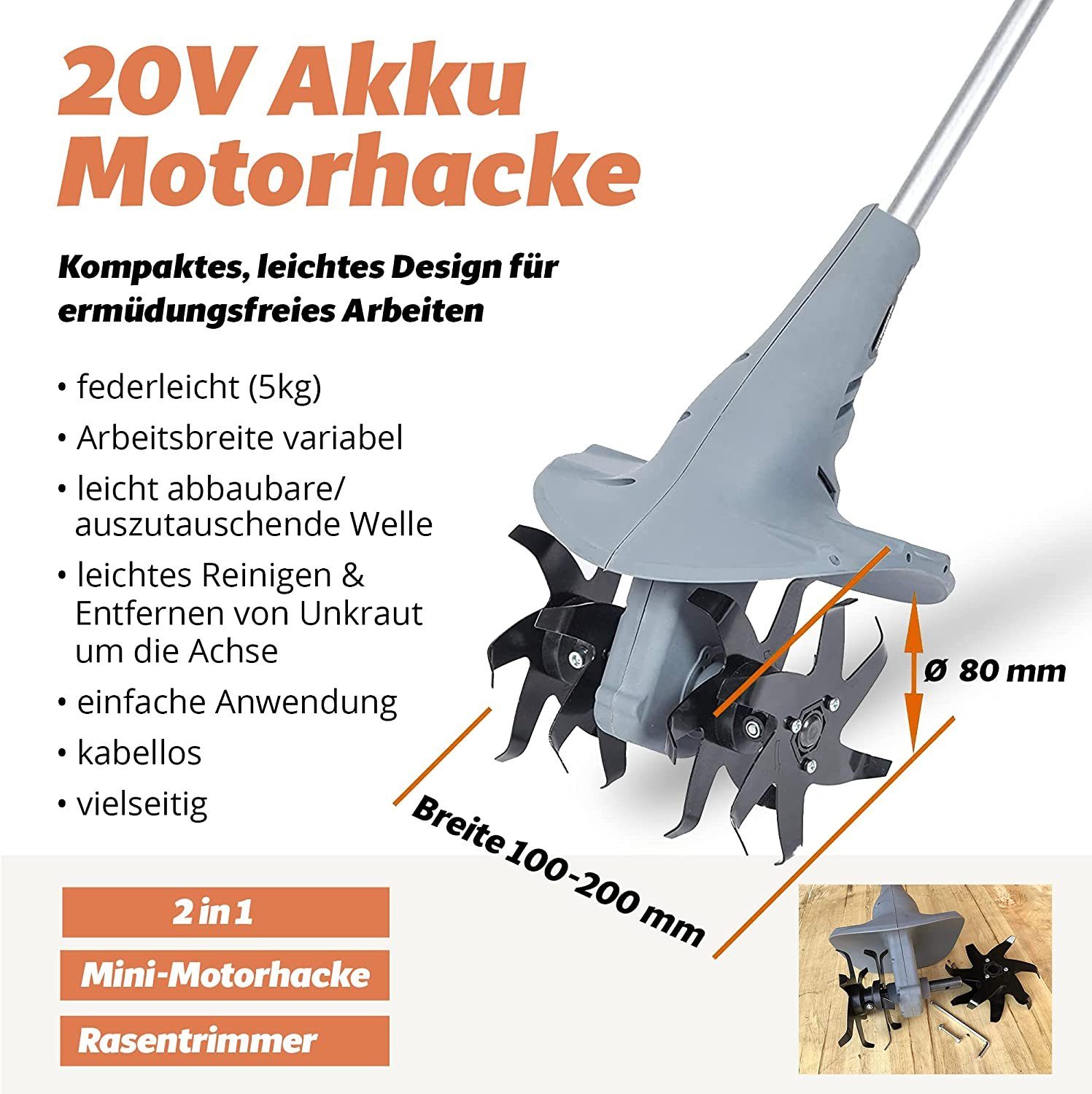 Fanztool Akku-Motorhacke FANZTOOL 20V Motorhacke Mini-Bodenhacke günstig online kaufen