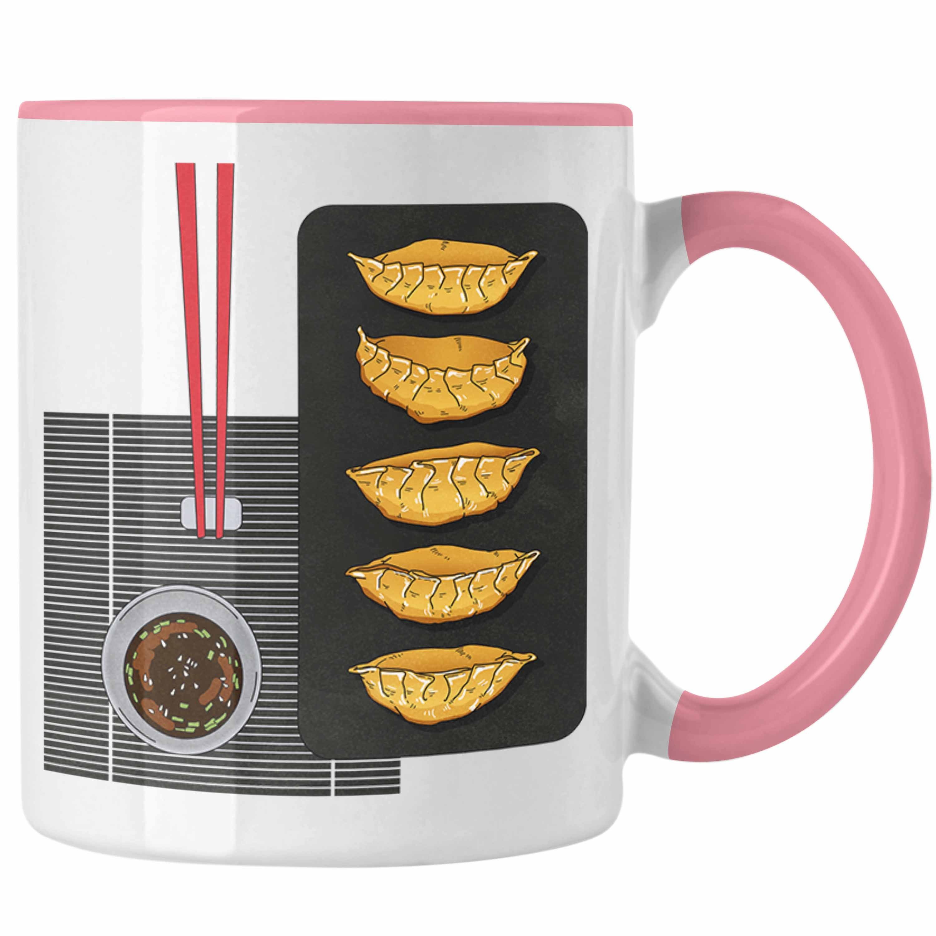 Trendation Liebhaber Sushi Tasse Trendation Rosa Witzige Geschenkidee Grafik Geschenk Tasse Asiatisch - Gyozas Dumpling