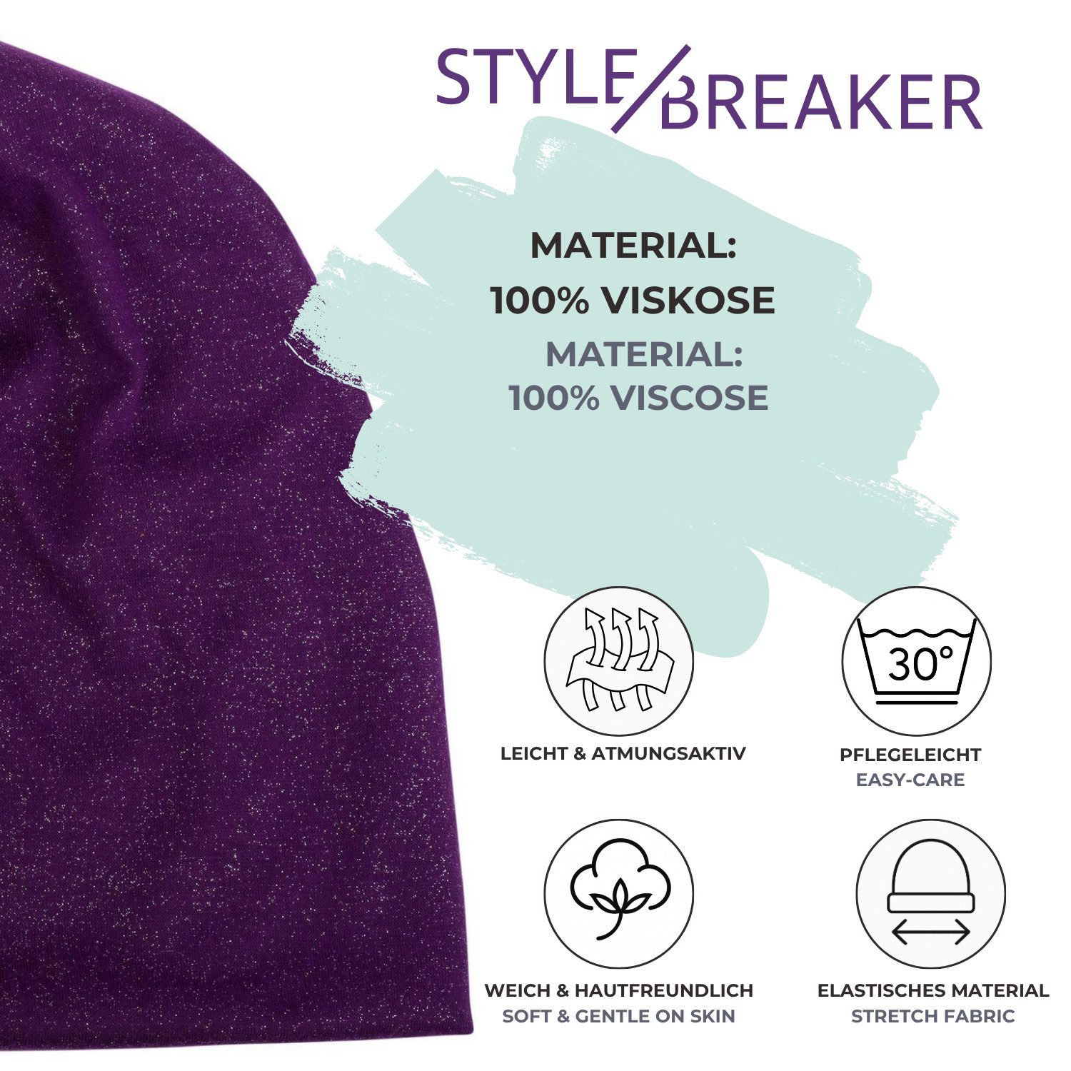 styleBREAKER Beanie Beanie mit All Over Glitzer (1-St)