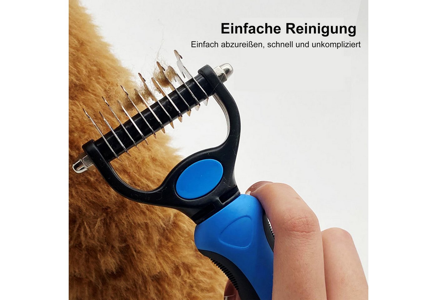 Thumbnail - Mutig Fellbürste Hundebürste Katzenbürste Langhaar Unterwolle - Unterfellbürste, Doppelseitige Unterwollbürste mit 9+17 ...