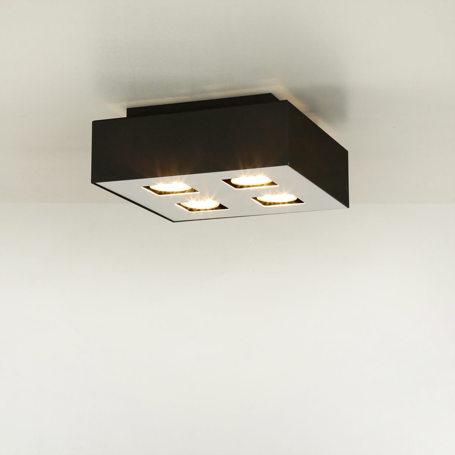 Lampe Deckenlampe Deckenleuchte Flurleuchte Leuchtmittel, HYDRA, ohne Weiß Decke Licht-Erlebnisse Bauhaus Schwarz