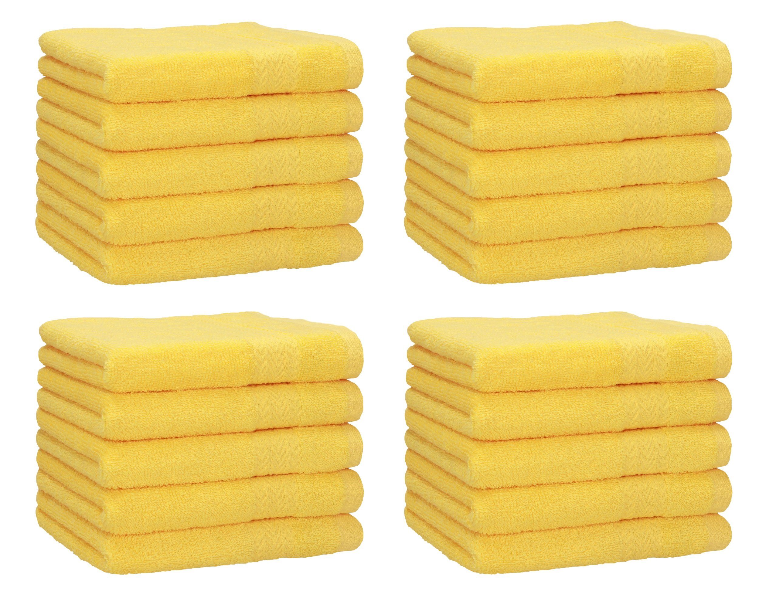 Betz Gästehandtücher 20 Stück Gästehandtücher Premium 100% Baumwolle Gästetuch-Set 30x50 cm Farbe gelb, 100% Baumwolle
