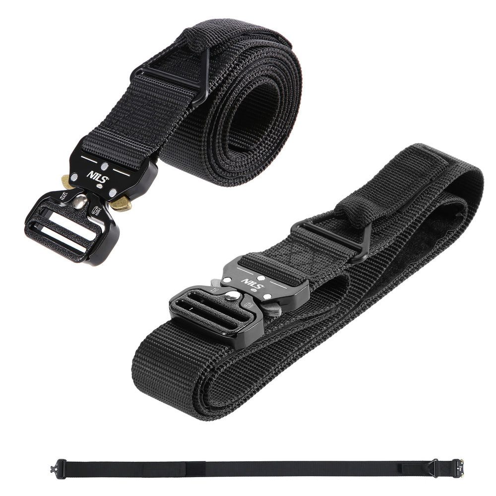 NILS CAMP Stoffgürtel Taktikgürtel Cobra-Schnalle (Spar-Set, 1-St., 125 x 3, 8 cm robust) Cobra-Schnalle, Ausrüstungsschlaufe, robust