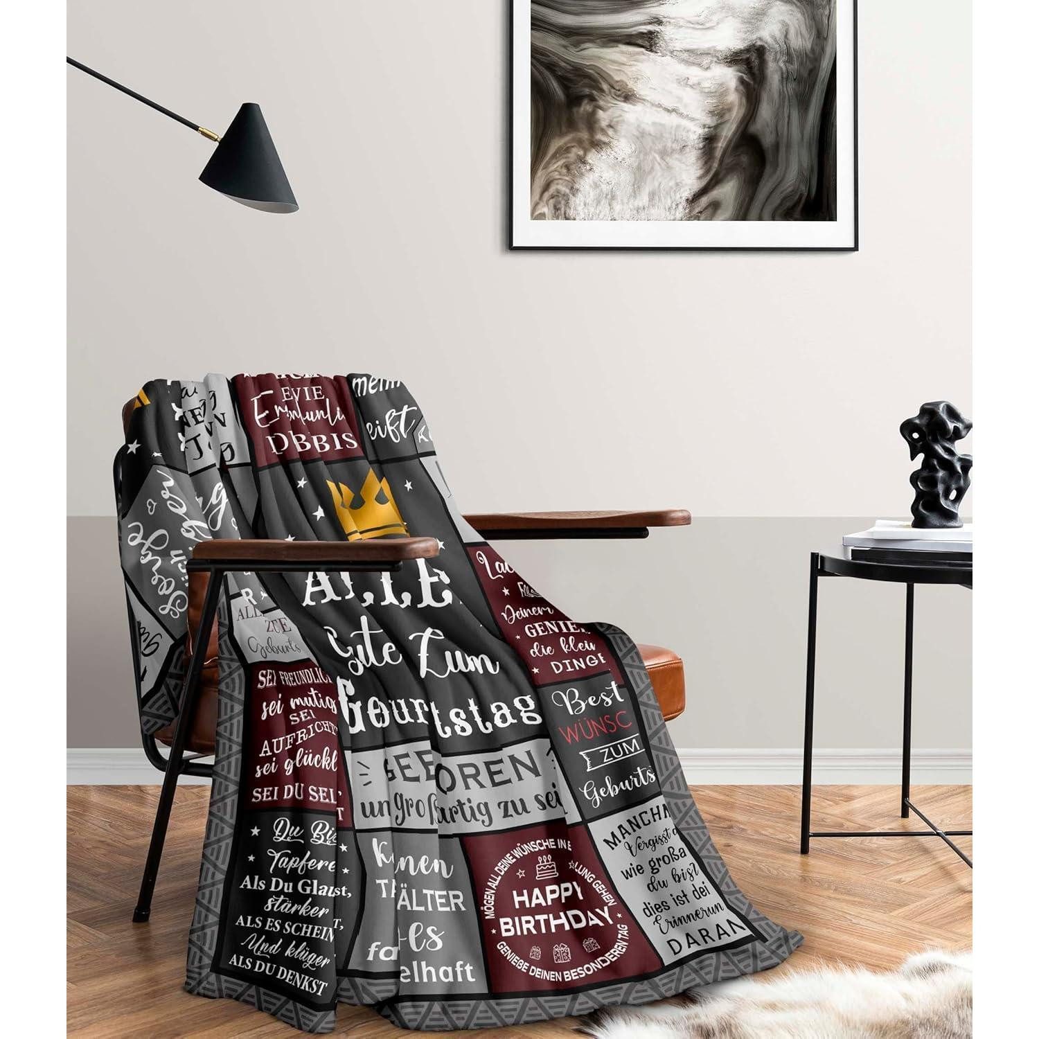 Wohndecke Decke 200x150cm Geburtstagsgeschenk Geburtstags Geschenk 200x150CM, LuxusKollektion – Bild 3 von 5