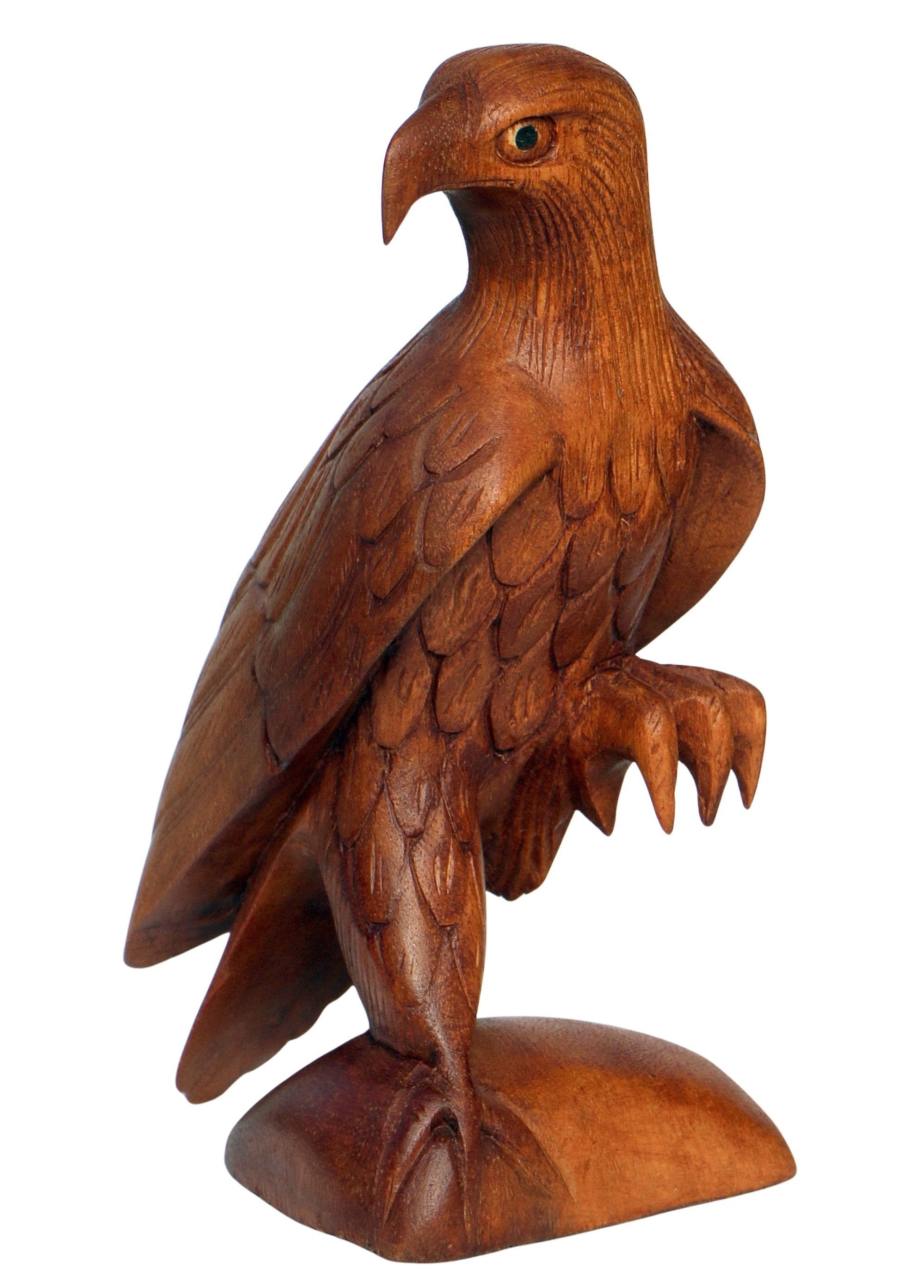 Wogeka Tierfigur Stein Adler Holz Figur Tier Greifvogel Statue Vogel Dekoration
