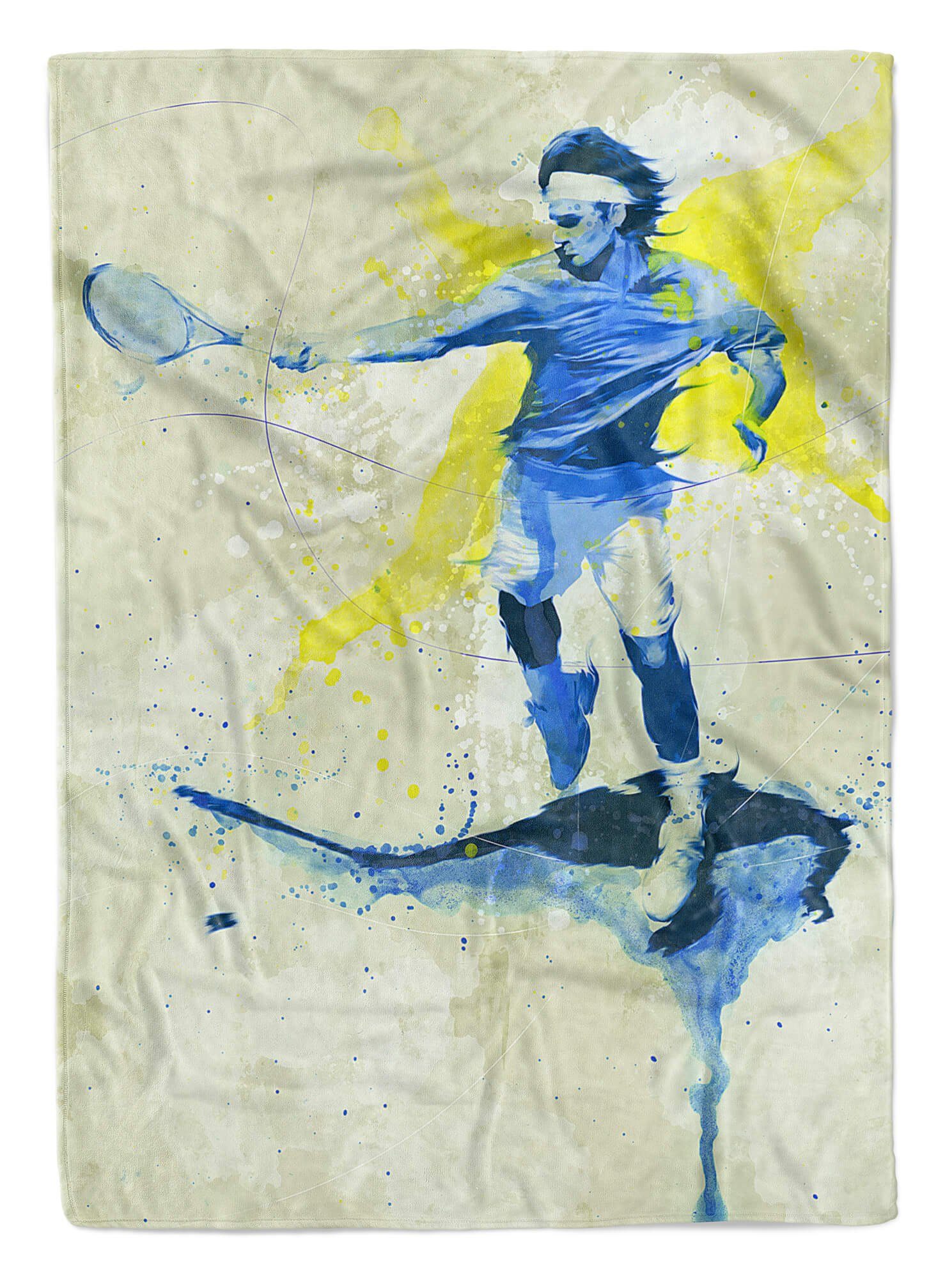 Sport Tennis Handtuch Baumwolle-Polyester-Mix Kunstvoll SplashArt IV Saunatuch (1-St), Art Handtücher Handtuch Sinus Sporth, Kuscheldecke Strandhandtuch