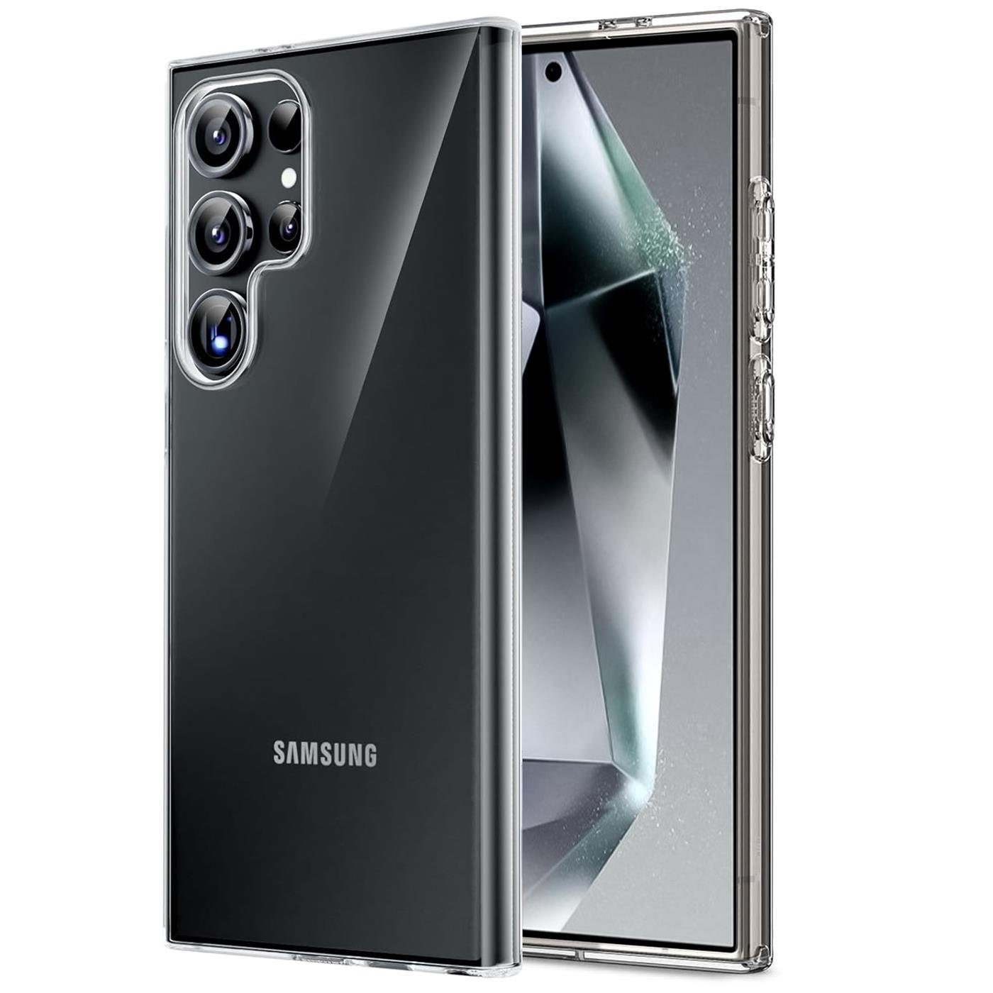 CoolGadget Handyhülle Silikon Handy Hülle Slim für Samsung Galaxy S24 Ultra 6,8 Zoll, dünne TPU Schutzhülle Case in transparent / durchsichtig
