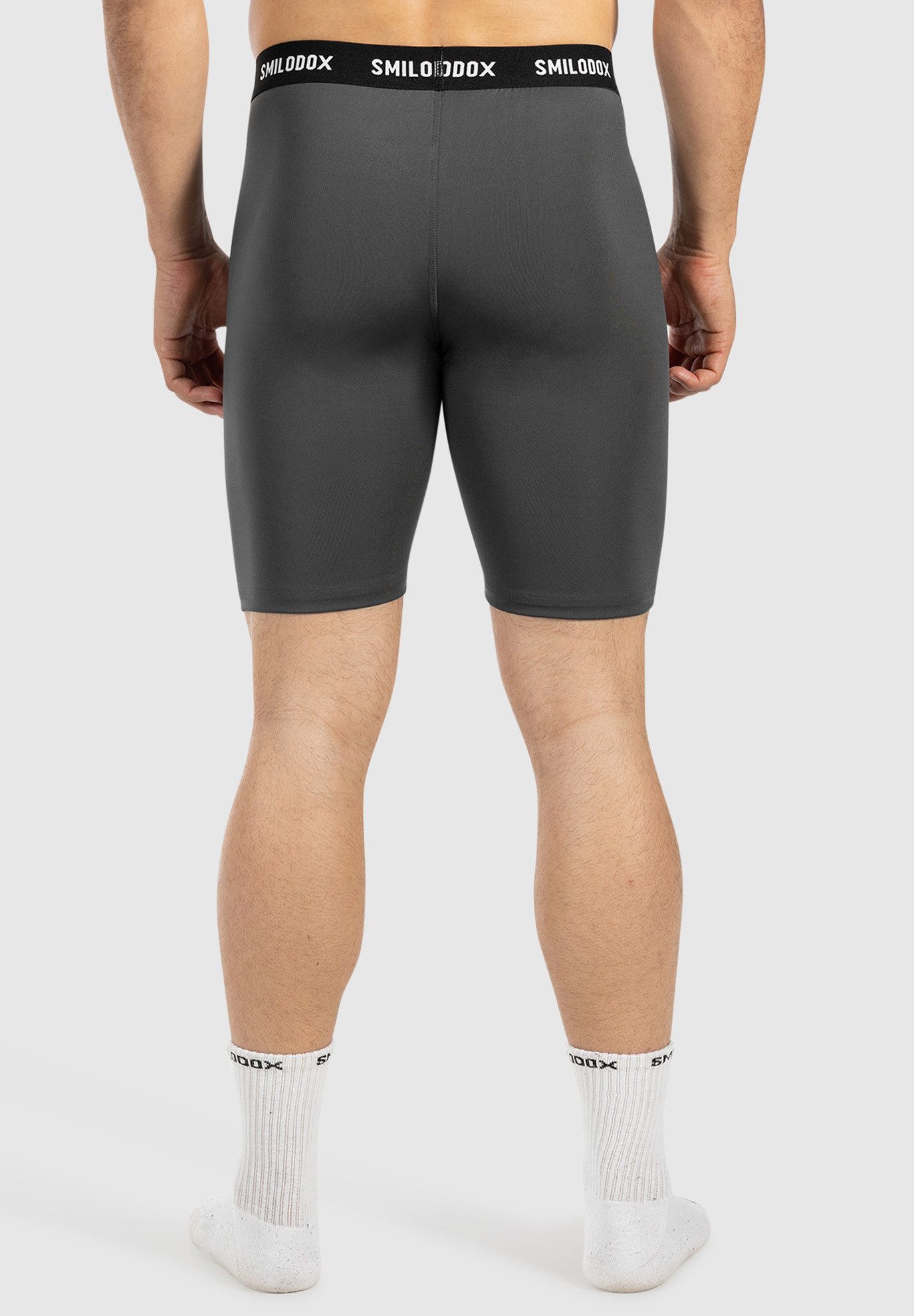 Smilodox Shorts Zeyn, enganliegende Base Layer Trainingsshorts mit mittlerem Bein Funktionsshorts glattes Material, elastischer Bund, Workout Gym Laufen