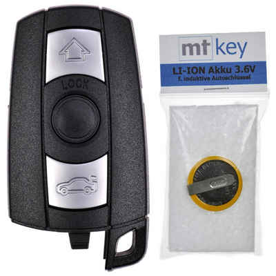 mt-key 1x Akku LIR2025 + 3 Tasten Autoschlüssel Ersatz Gehäuse für BMW Knopfzelle, LIR2025 (3,6 V), Passend für BMW (Bilder vergleichen)