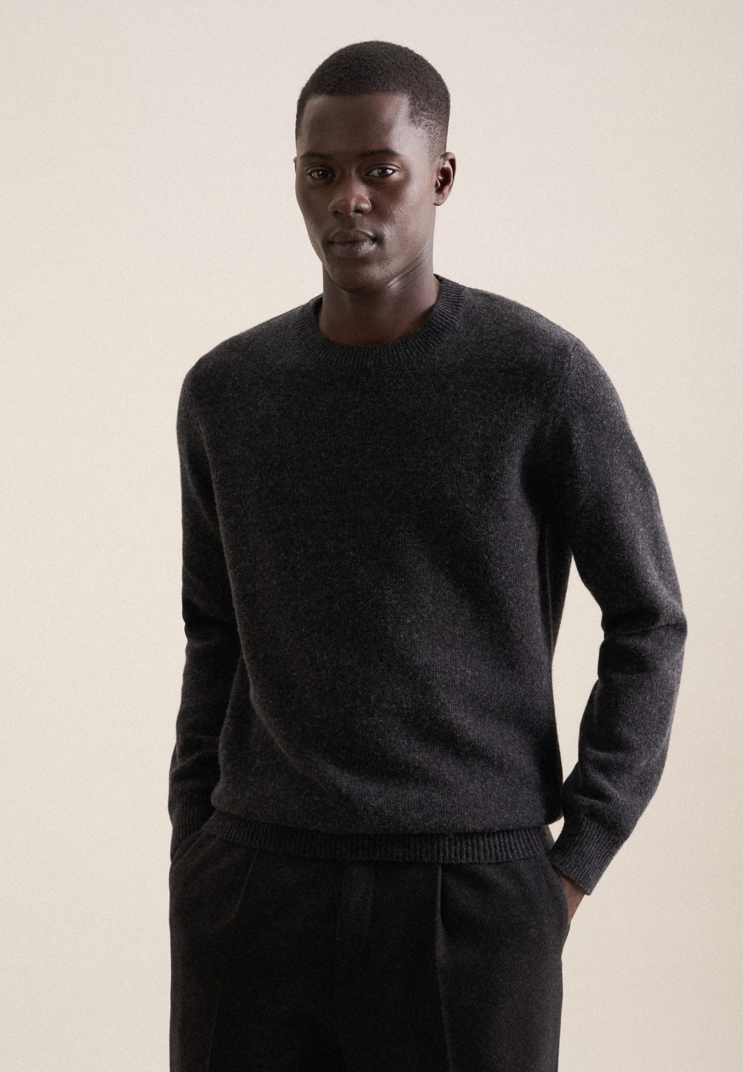 seidensticker Strickpullover Regular Langarm Rundhals Uni