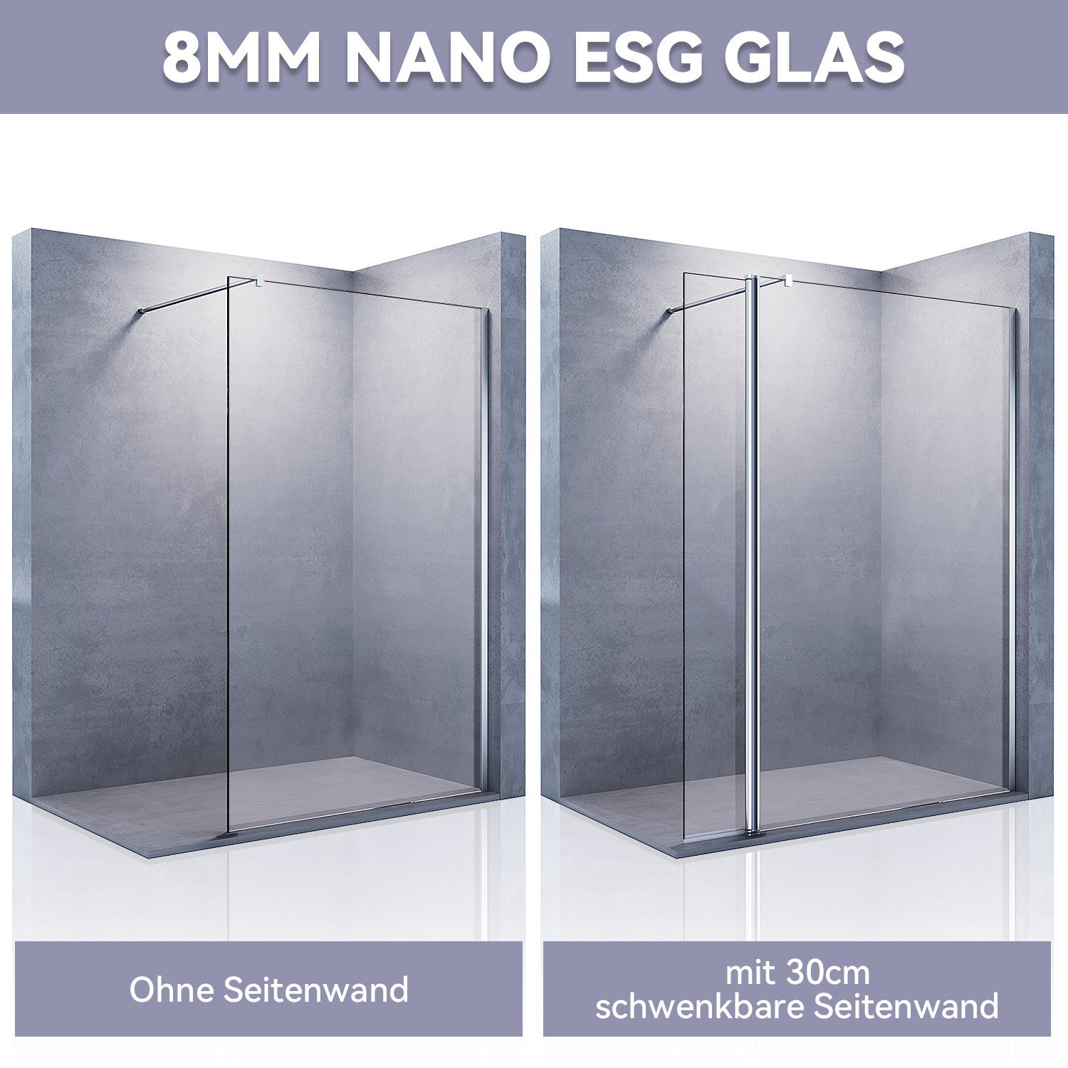 SONNI Walk-in-Dusche Walk in Dusche 8mm günstig online kaufen