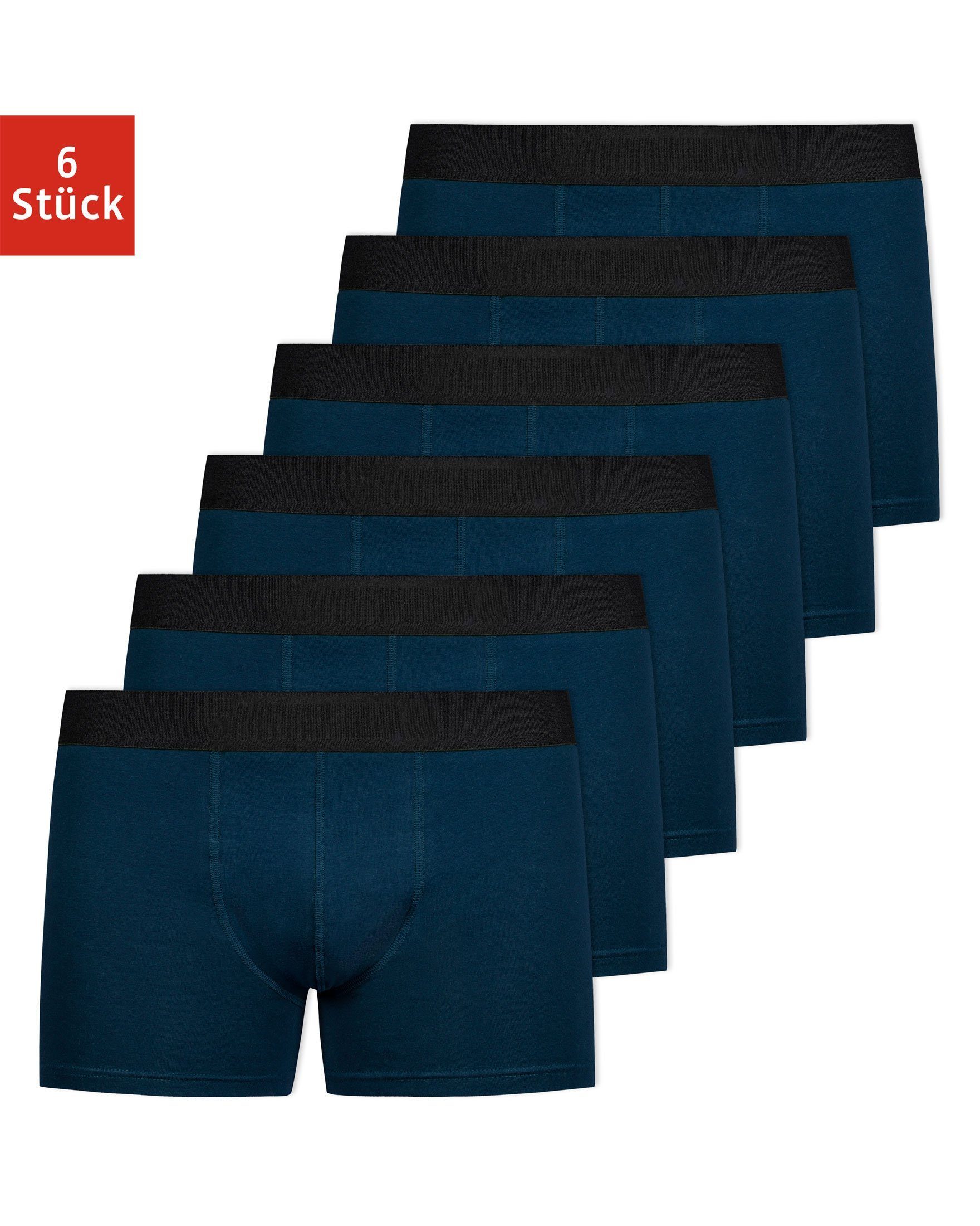 SNOCKS Boxershorts ohne Logo Enge Unterhosen Herren Männer (6-St) aus Bio- Baumwolle, ohne kratzenden Zettel