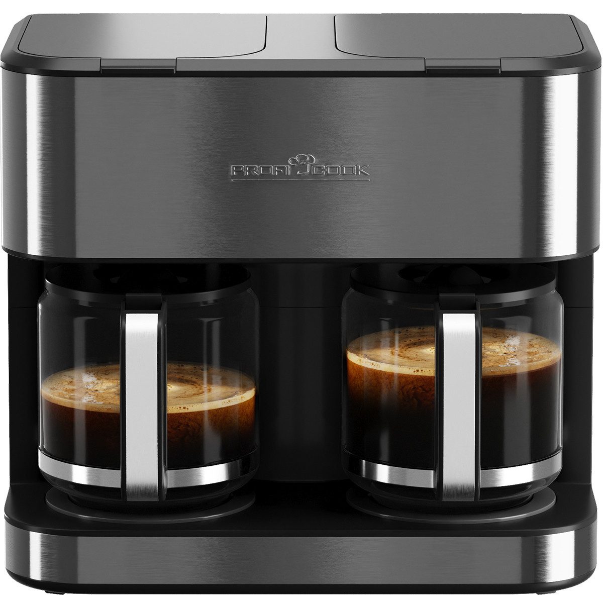 ProfiCook Filterkaffeemaschine PC-KAD 1308, Doppel Kaffeemaschine, 32 Tassen, 2 Brühsysteme