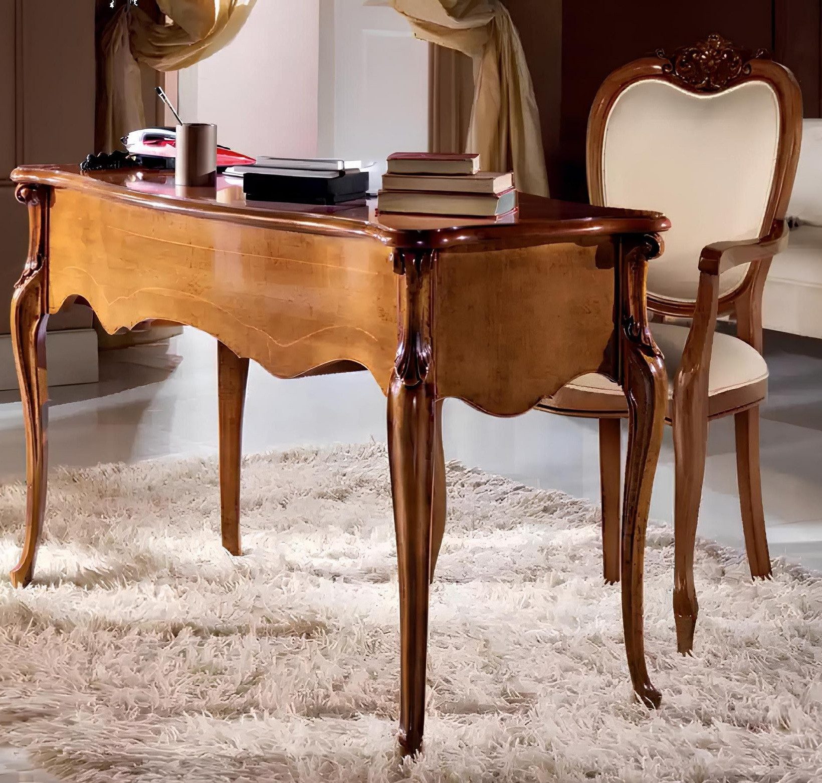 Xlmoebel Schreibtisch Barocker Designer-Tisch mit Sekretärfunktion in edlem Design (Schreibtisch), Hergestellt in Europa