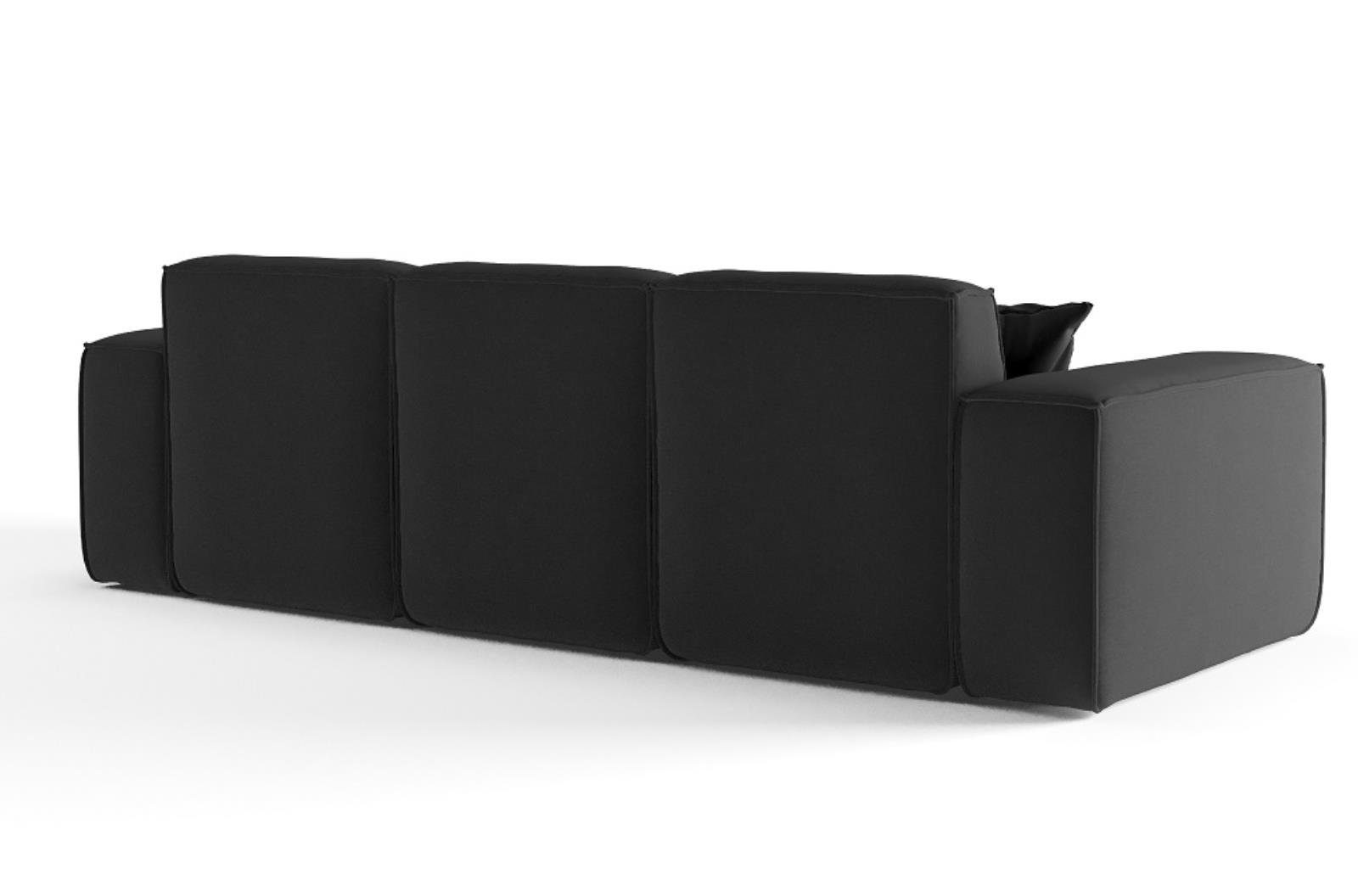 Beautysofa Sofa Lugano, 3-Sitzer Stil, aus Wellenfedern modernes Dreisitzer Veloursstoff, Cordstoff inklusive Sofa im oder