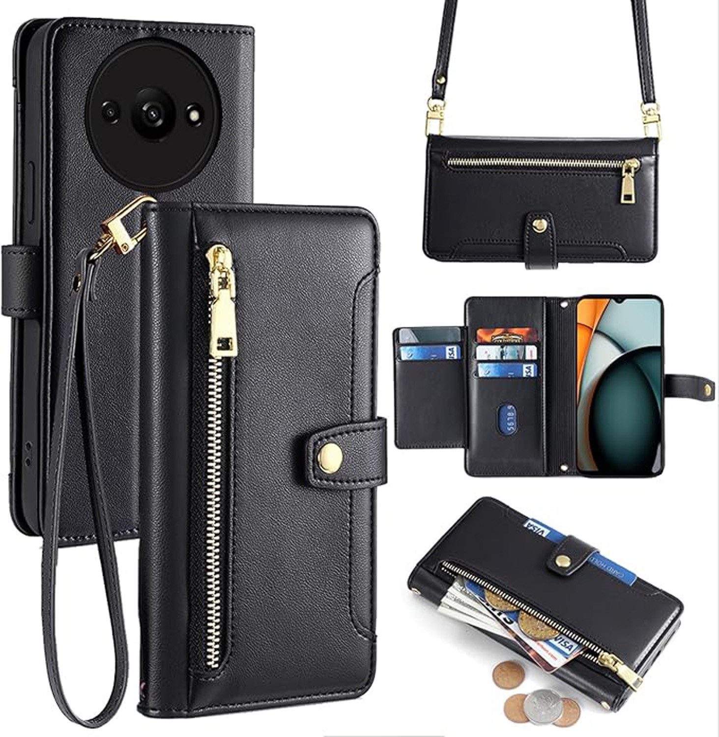 betterfon Handykette für Xiaomi Hülle mit Band PU Leder Umhängetasche, Hände frei – mit Silikonhülle & Schnur für flexiblen Alltag