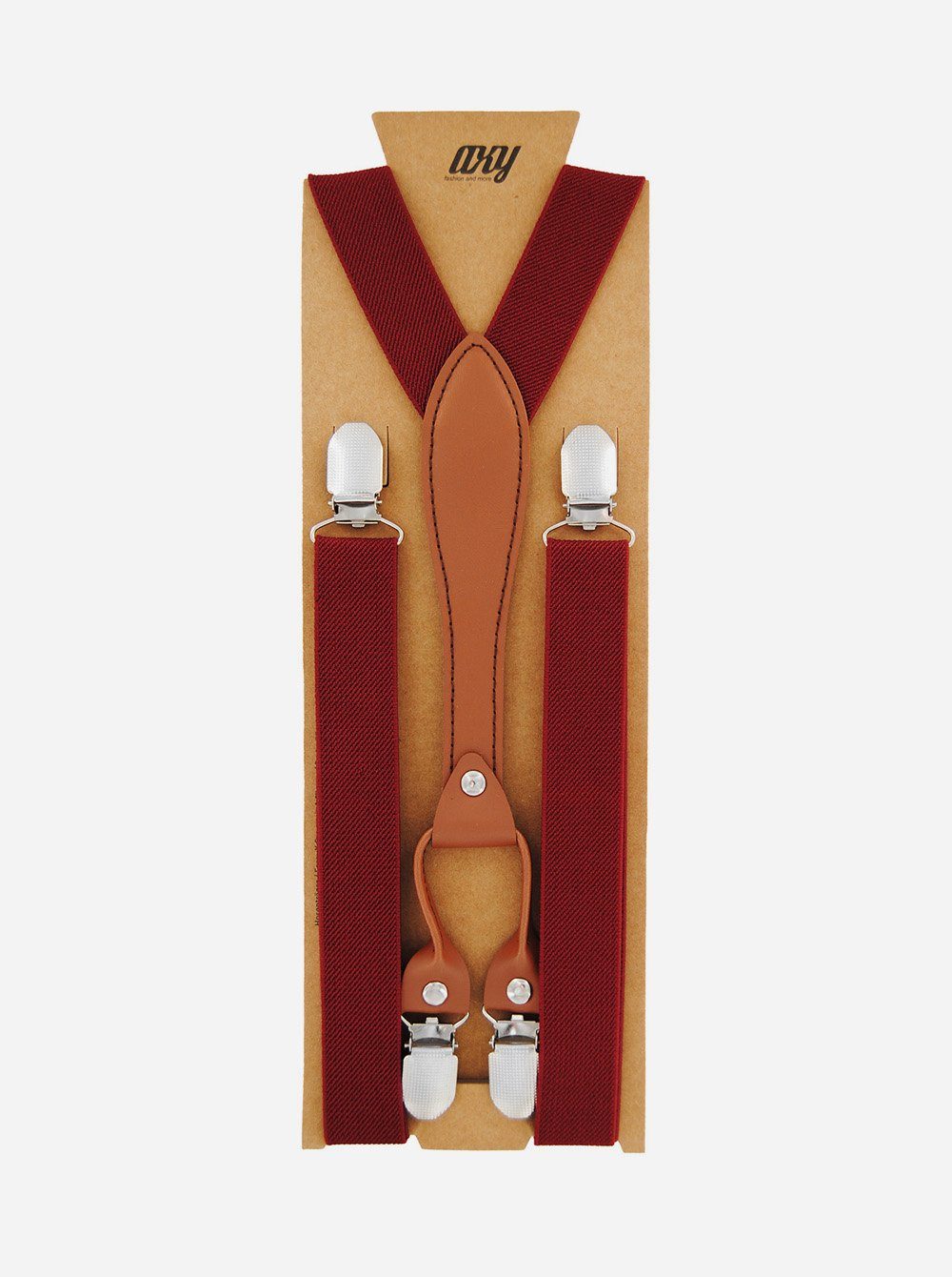 axy Hosenträger Herren Hosenträger mit Fliege Set 4 Stabile Clips X-Form (2-St., 2er Set) 2,5cm Breit verstellbar und elastisch, 120cm Lang – Bild 3 von 5