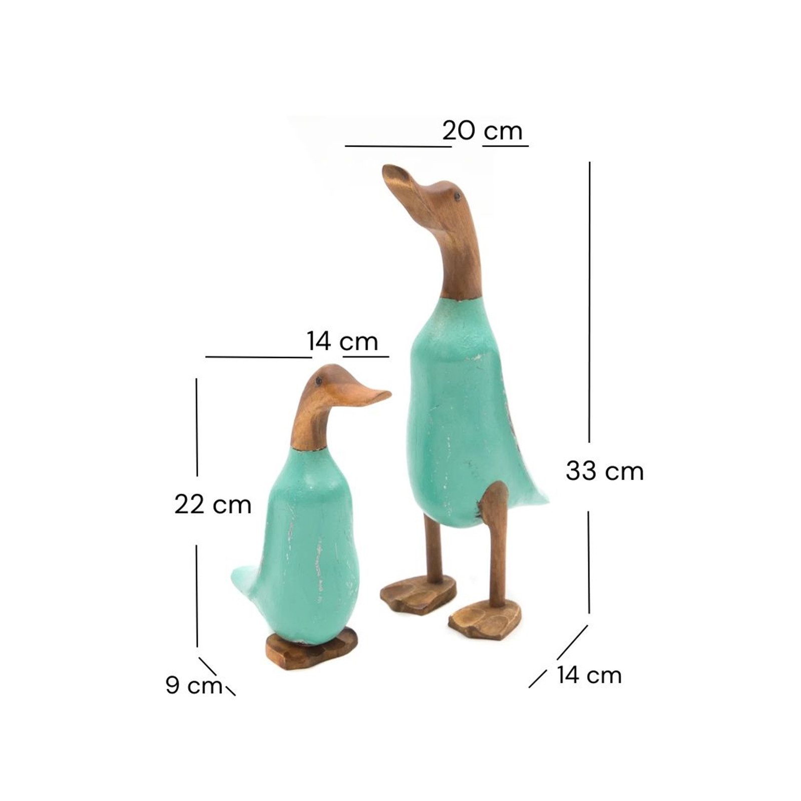 DESIGN DELIGHTS Skulptur HOLZ ENTE "DUCK", Altholz massiv, 2-teilig, Deko Figur Schnitztfigur