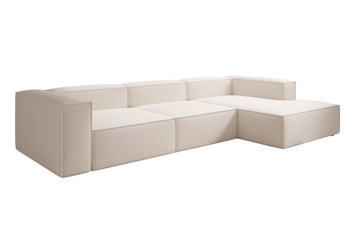 Luxusbetten24 Sofa Designer Sofa Lesley L, mit Bezug aus hochwertigem Strukturstoff