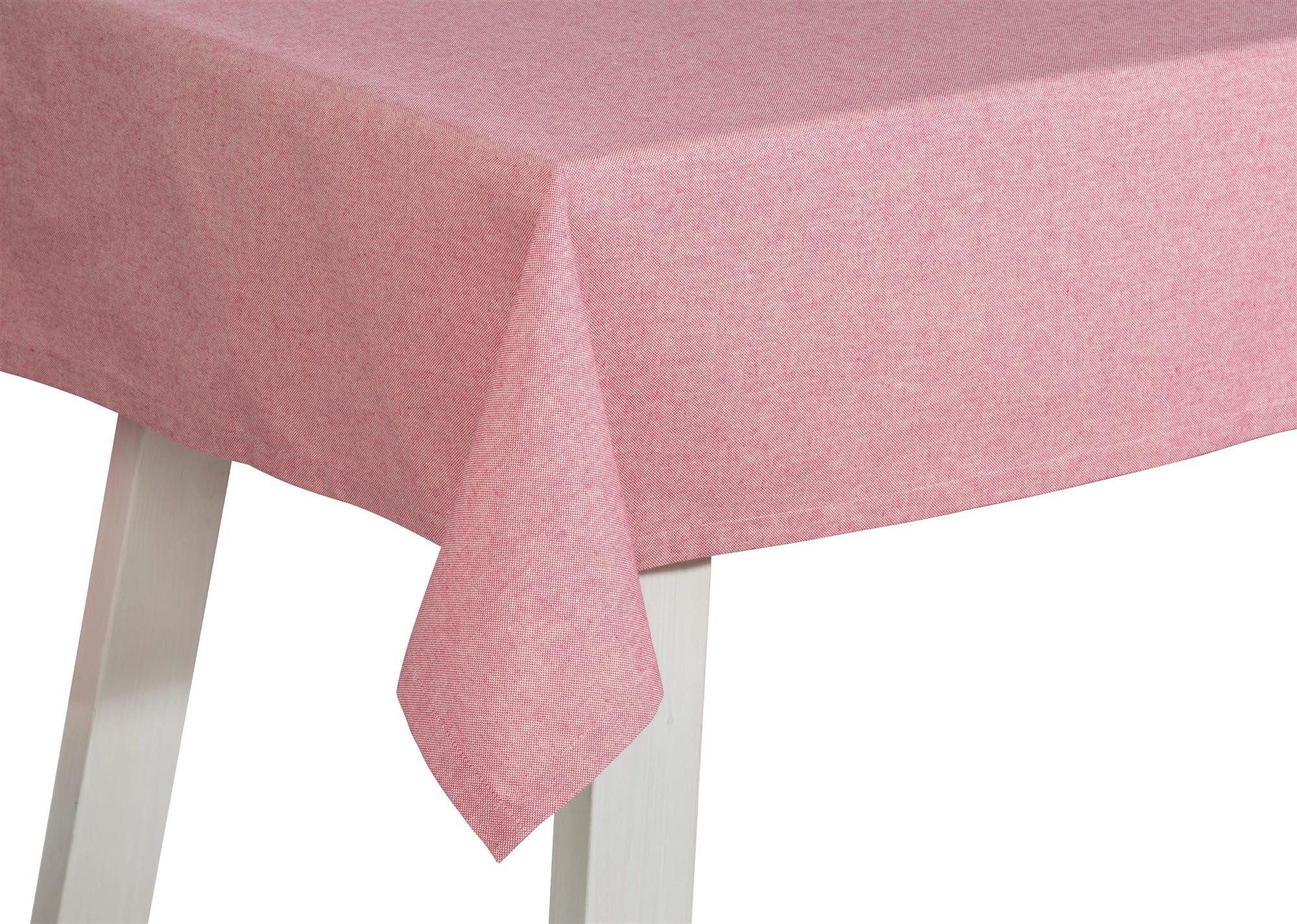 PICHLER Tischdecke Tischdecke Faro Rechteck 130/170 pink (1-tlg), Tischdecke Tischläufer Fest Feier Kommunion