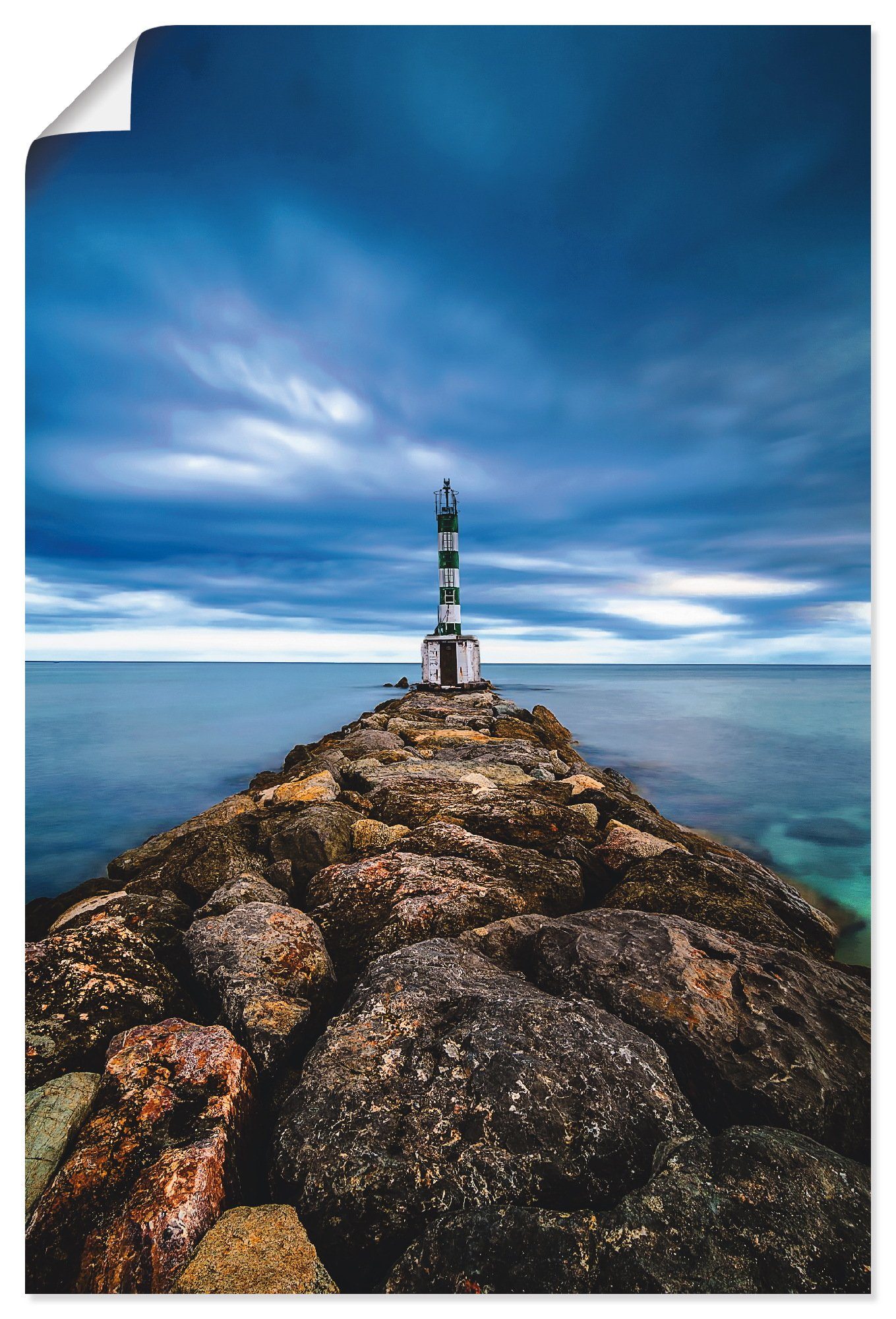 Artland Wandbild Leuchtturm am Atlantik, Küste (1 St), als Alubild, Leinwandbild, Wandaufkleber oder Poster in versch. Größen