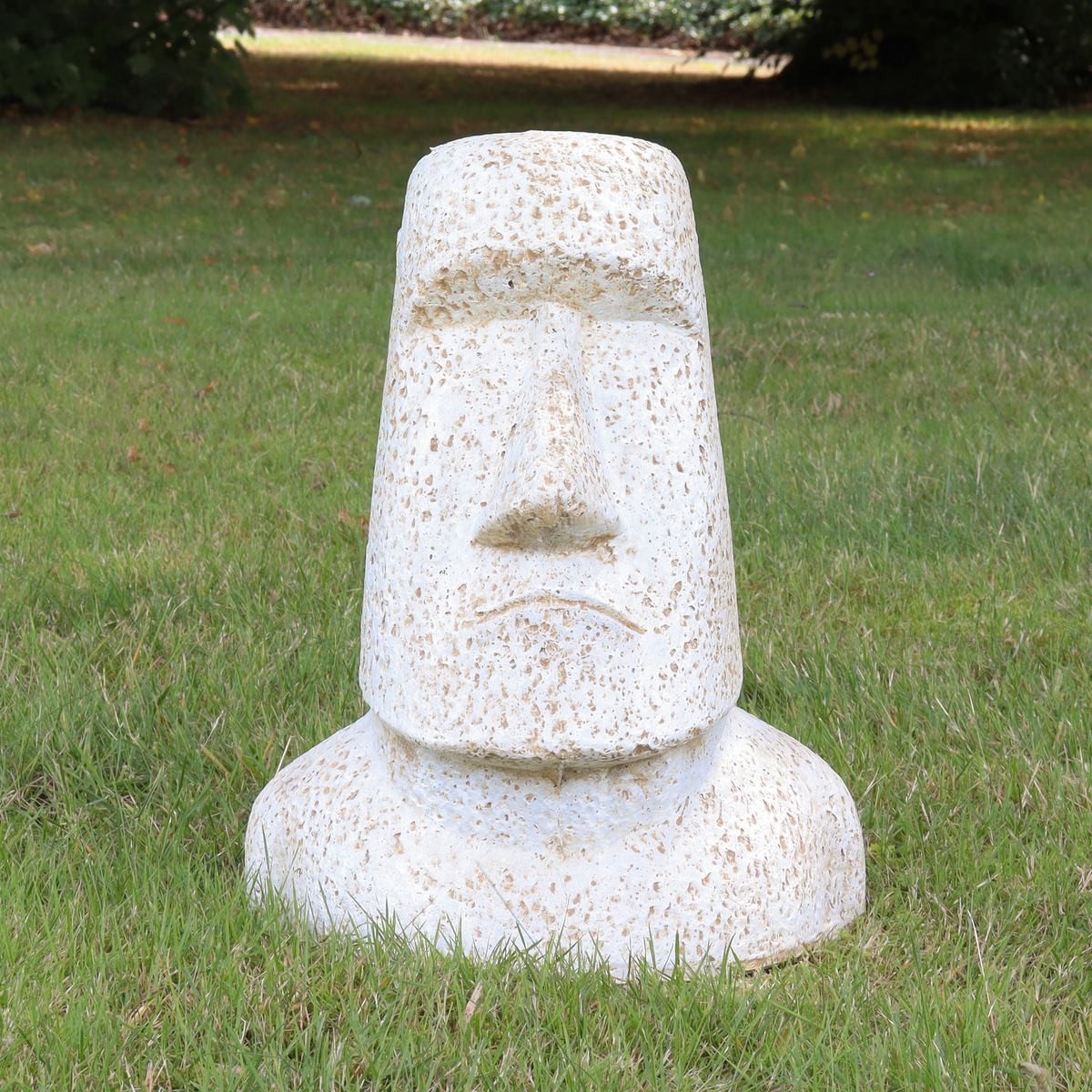 Oriental Galerie Dekofigur Moai Kopf Stein Figur Weiß 40 cm (1 St)