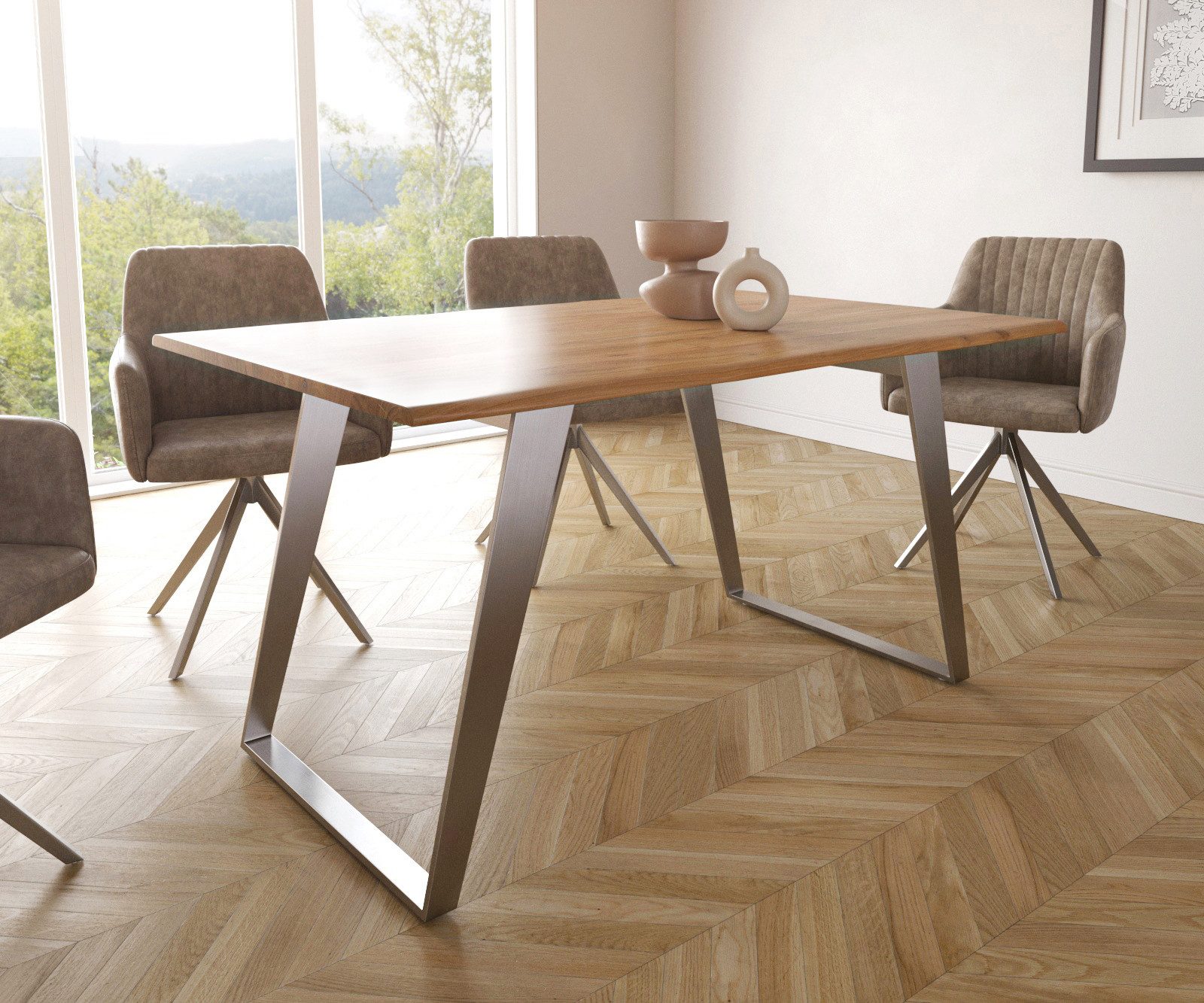 DELIFE Esstisch Edge, S Akazie Natur günstig online kaufen