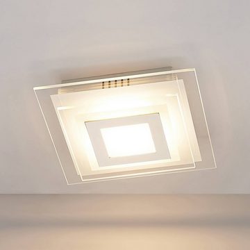 Lindby LED Wandleuchte Arima, LED-Leuchtmittel fest verbaut, warmweiß, Modern, Eisen, Acryl, weiß, transparent, 1 flammig, inkl.