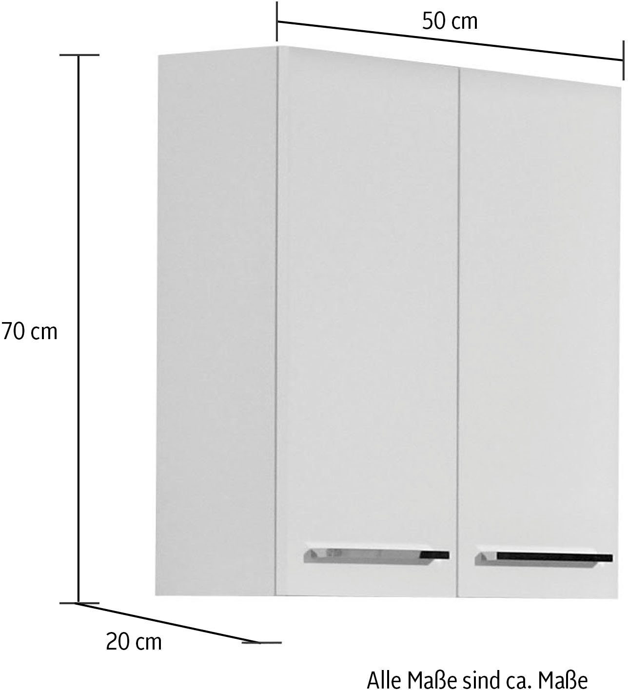 Saphir Hängeschrank Quickset 335 Badschrank 50 cm breit mit 2 Türen und 2 Einlegeböden Badezimmer-Hängeschrank inkl. Griffe in Chrom Glanz – Bild 5 von 5